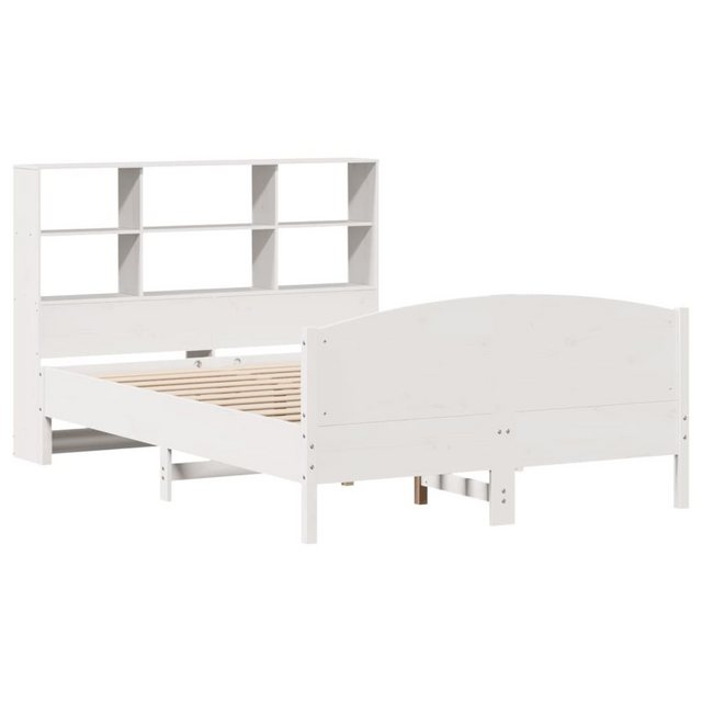 vidaXL Bett Massivholzbett mit Regal ohne Matratze Weiß 135x190 cm Kiefer günstig online kaufen