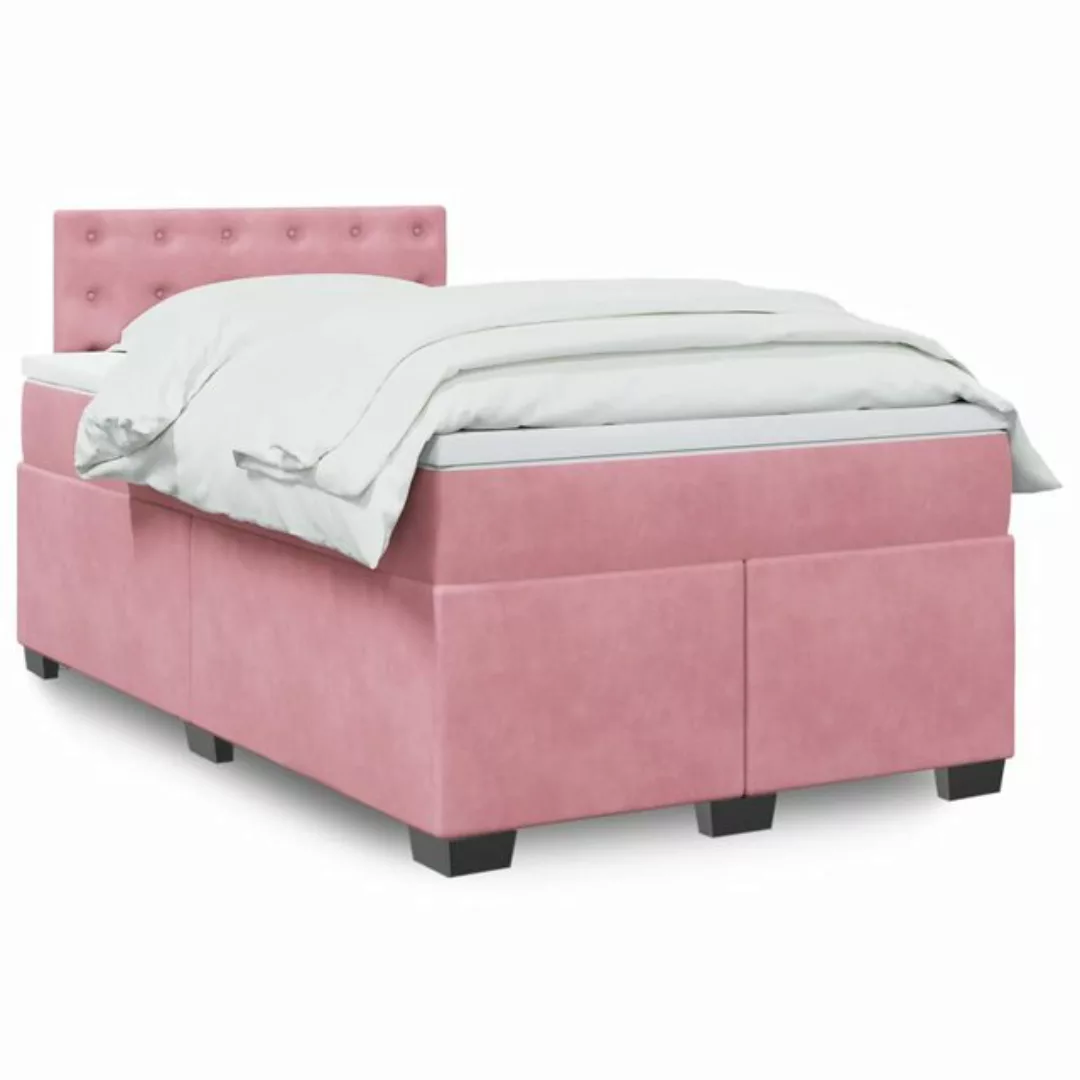 furnicato Bettgestell Boxspringbett mit Matratze Rosa 120x200 cm Samt (1-tl günstig online kaufen