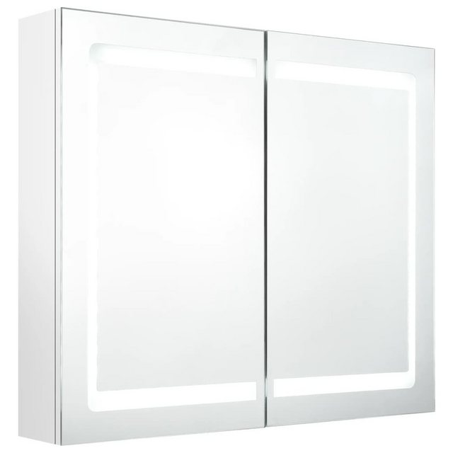 vidaXL Spiegelschrank LED Bad Spiegelschrank Glänzendes Weiß 80x12x68 cm Ba günstig online kaufen