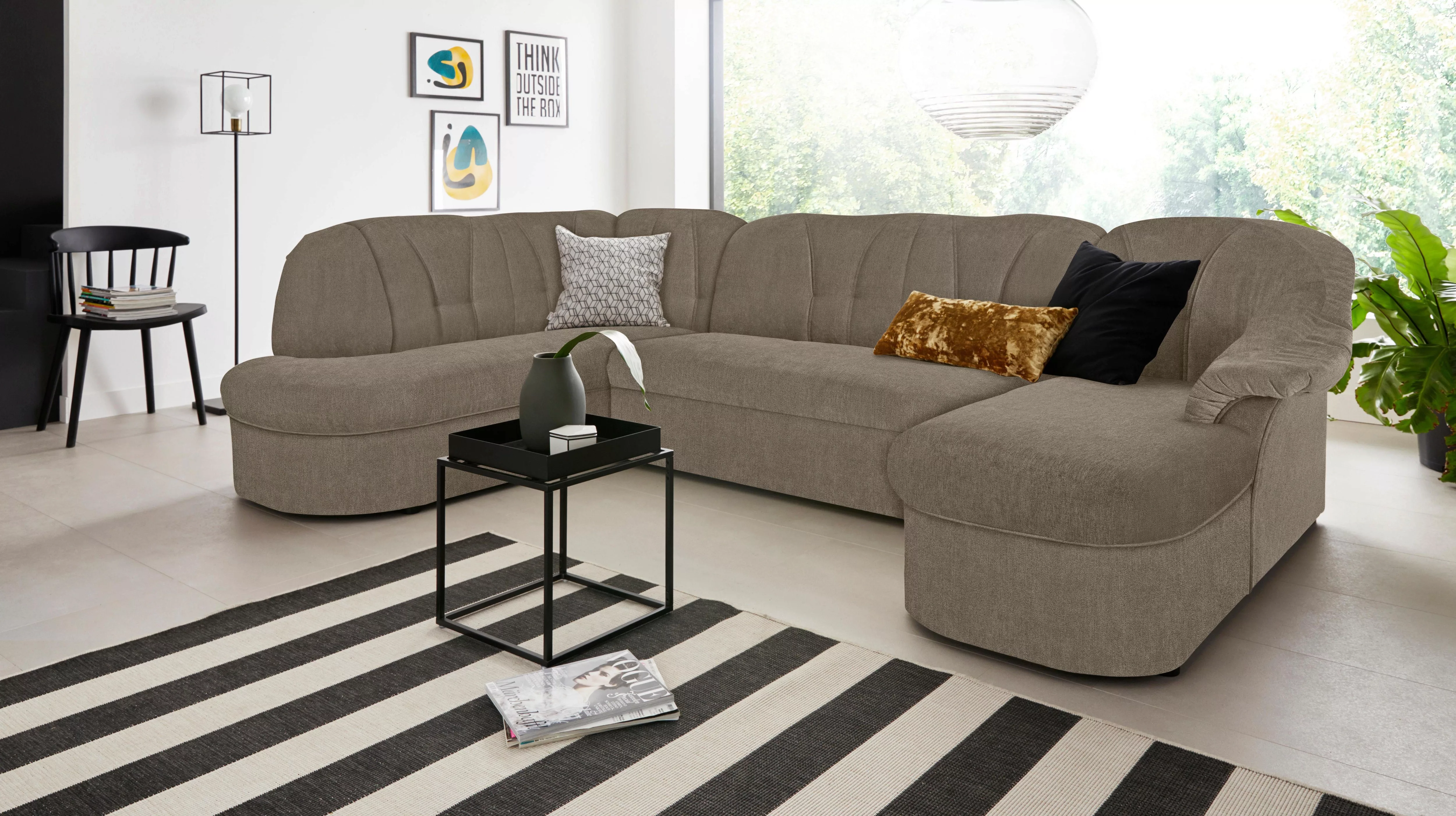 DOMO collection Wohnlandschaft "Papenburg, zeitlose Rückensteppung, elegant günstig online kaufen