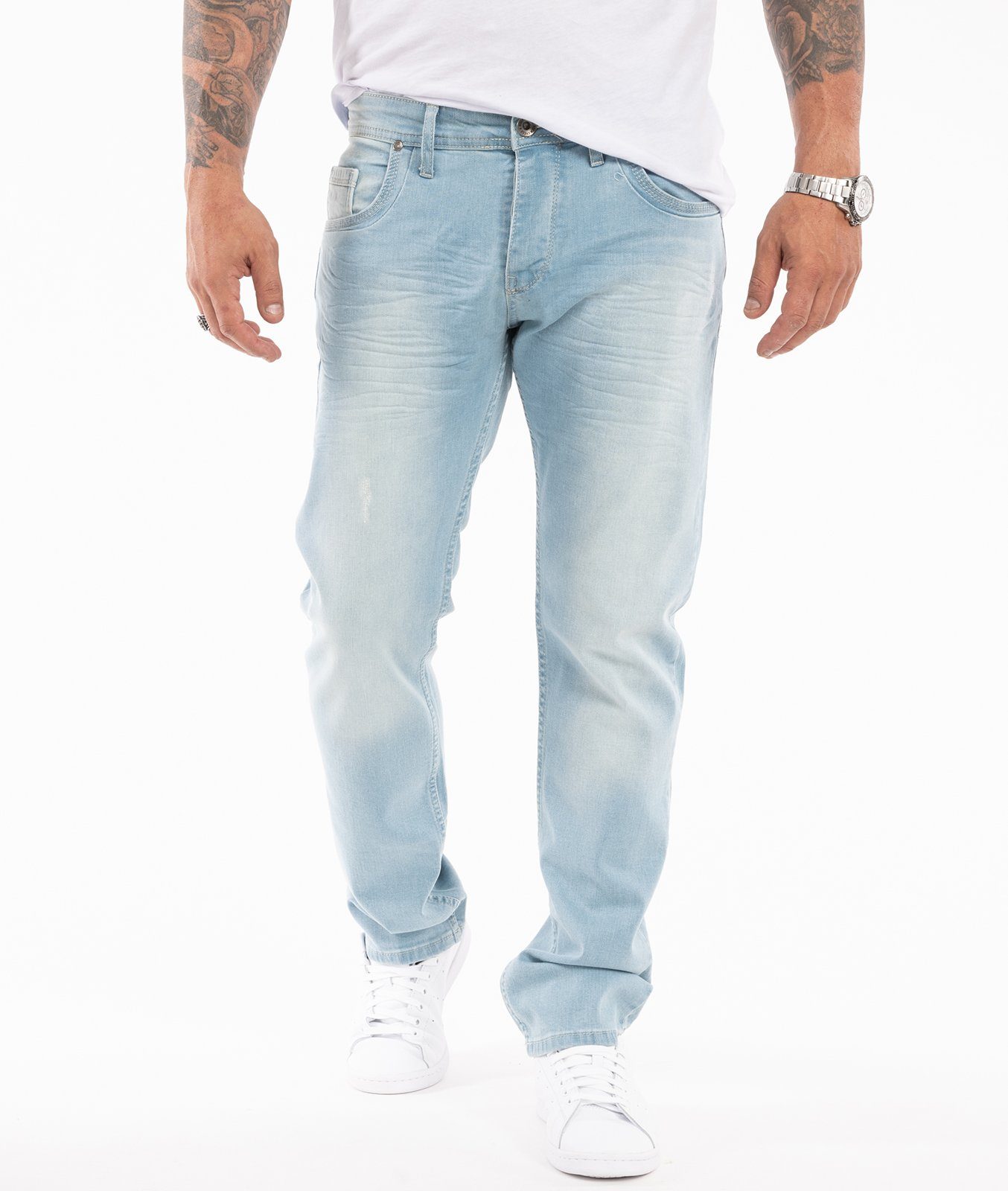 Rock Creek Regular-fit-Jeans Herren Jeans Stonewashed günstig online kaufen