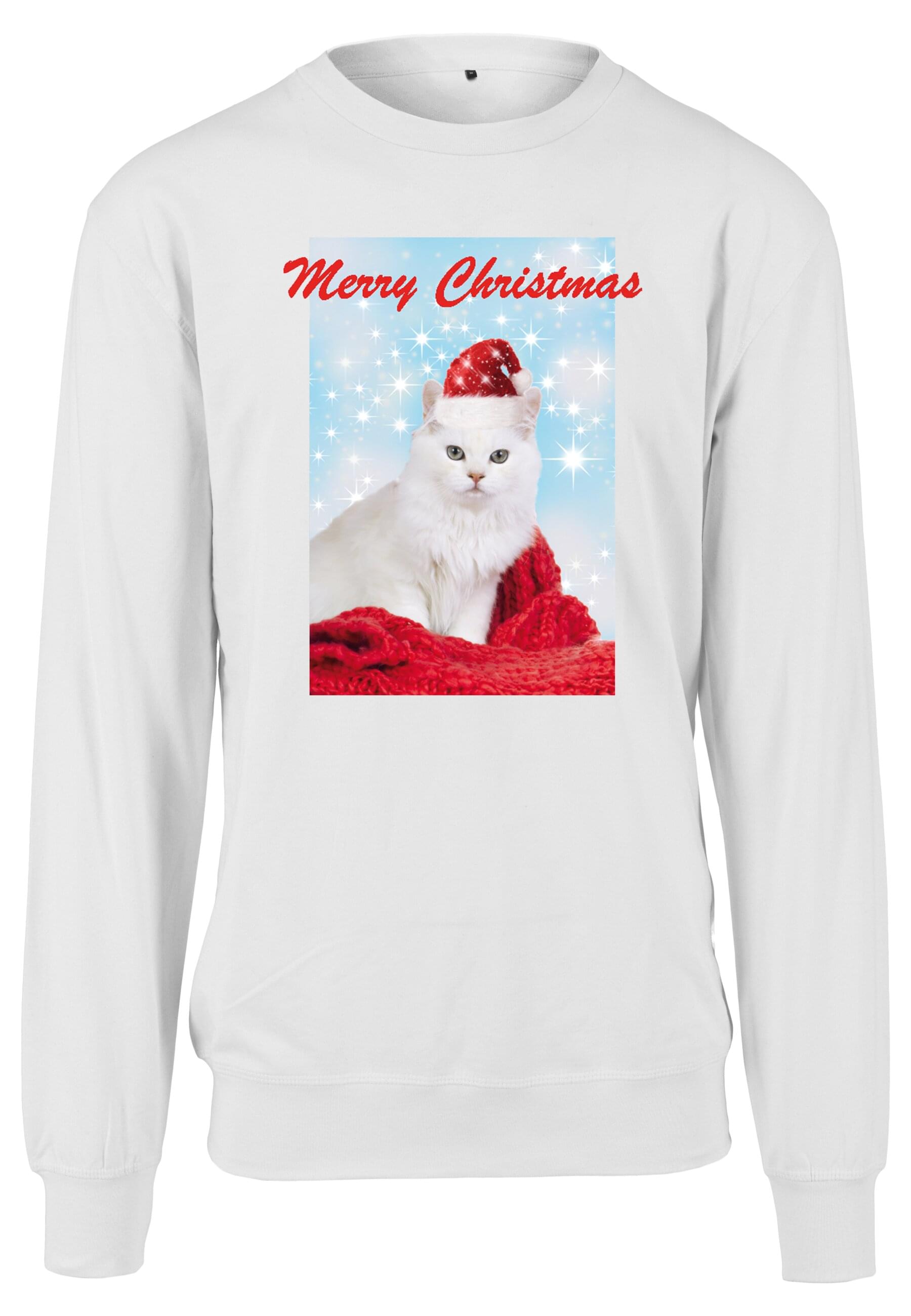 MisterTee Sweater "MisterTee Damen Ladies Merry Christmas Cat Crewneck" günstig online kaufen