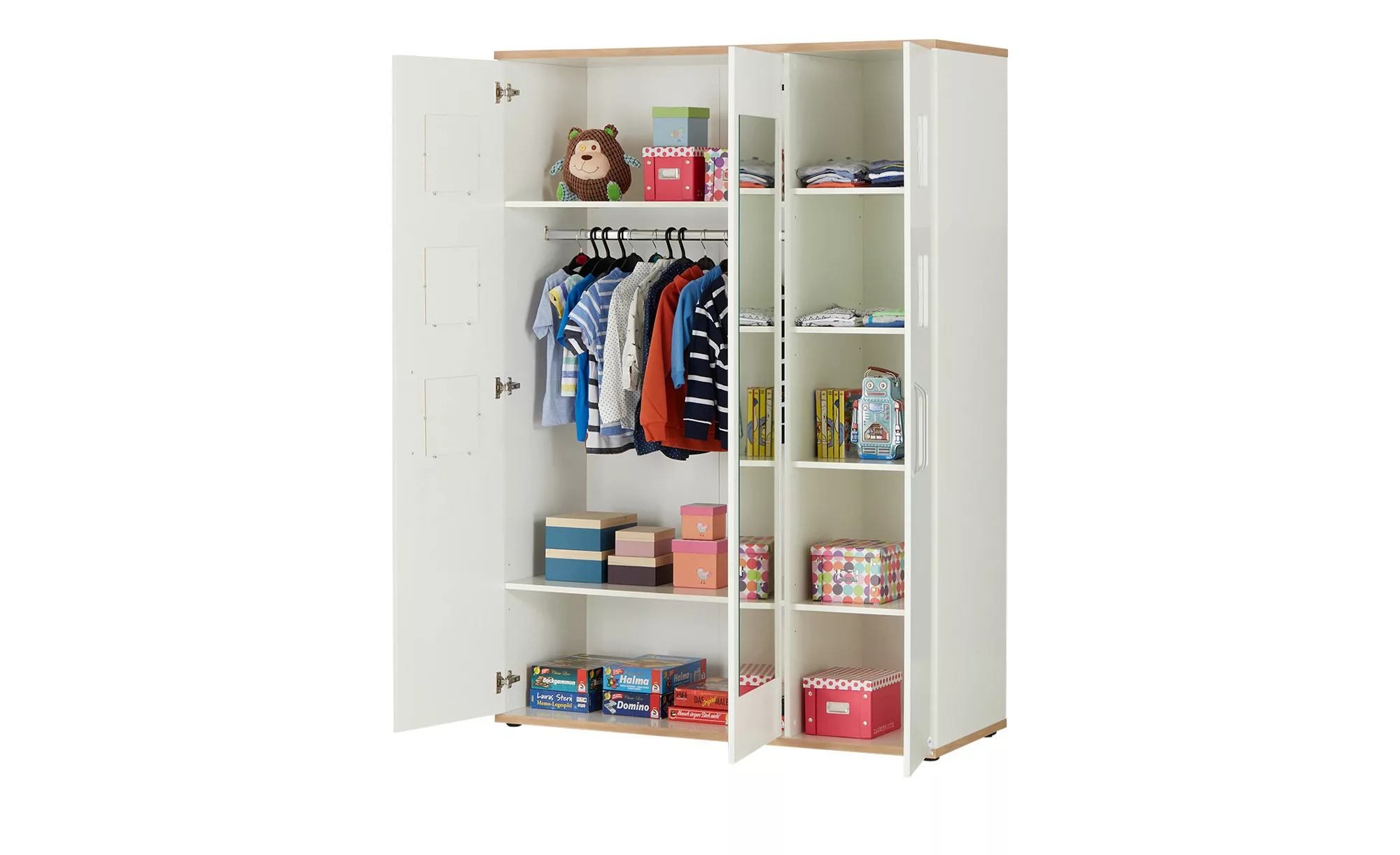 Mia & Mo Kleiderschrank  Clea ¦ weiß ¦ Maße (cm): B: 135 H: 193 T: 55.0 Sch günstig online kaufen