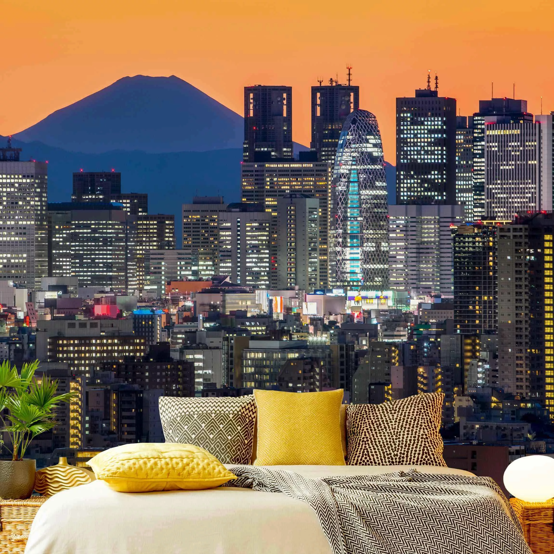 Fototapete Tokio mit dem Fuji am Abend günstig online kaufen