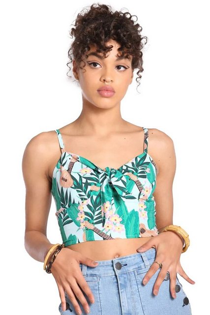 Hell Bunny Crop-Top Ululani Retro Vintage Tiki Blumen Hawaii Träger Top günstig online kaufen