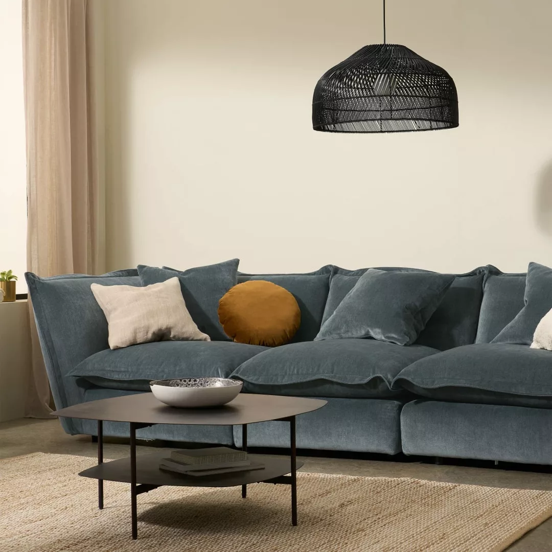 Fernsby 3-Sitzer Sofa, Chenille in Atlantikblau - MADE.com günstig online kaufen
