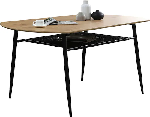 SalesFever Esstisch, Ablagefläche aus Metall und Polyrattan günstig online kaufen