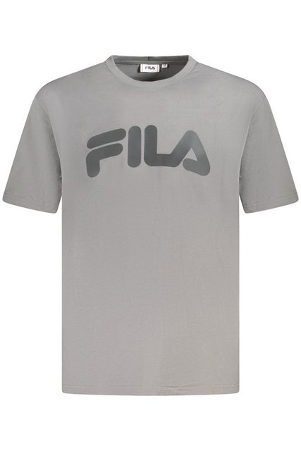 Fila T-Shirt Graues Herren Kurzarm-T-Shirt mit schwarzem Druck & günstig online kaufen