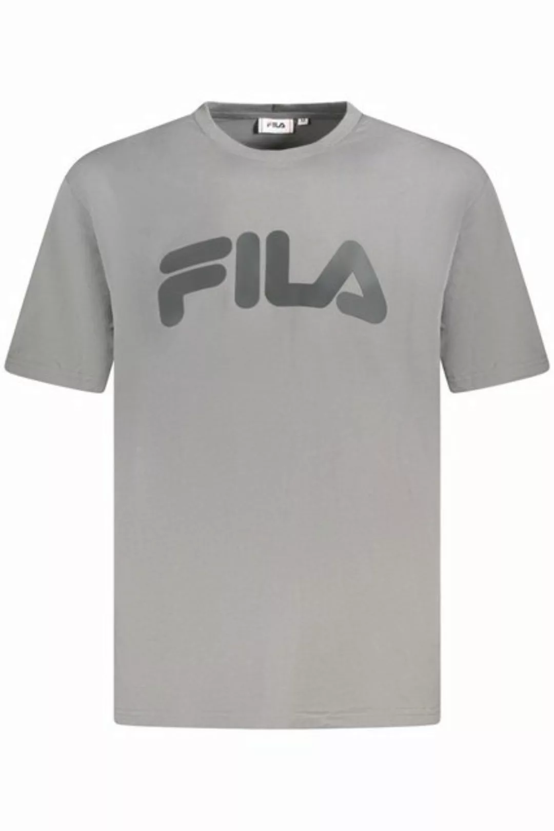 Fila T-Shirt Graues Herren Kurzarm-T-Shirt mit schwarzem Druck & günstig online kaufen