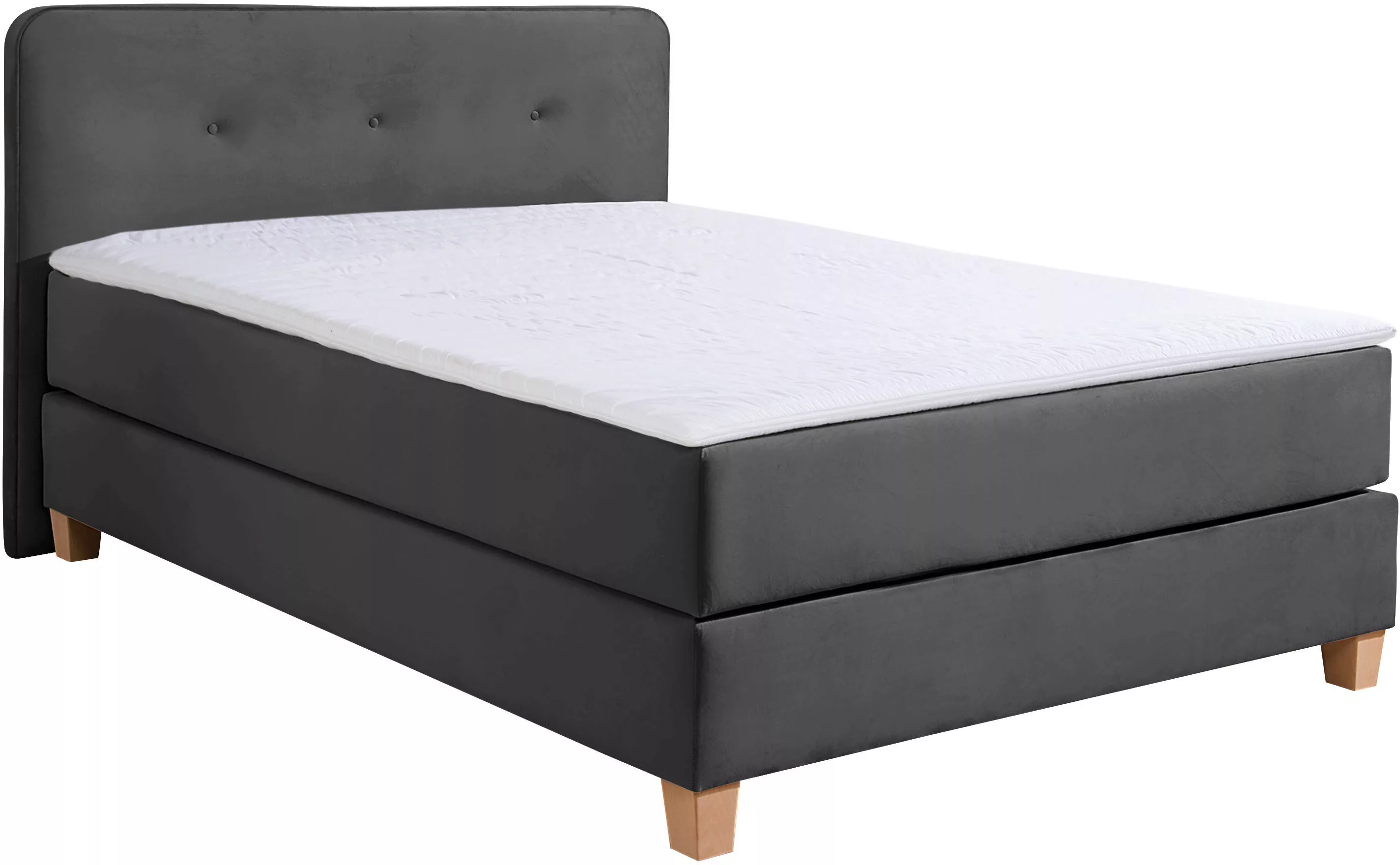 Home affaire Boxspringbett Fargo, inkl. Topper, in 3 Matratzenarten, in Sam günstig online kaufen