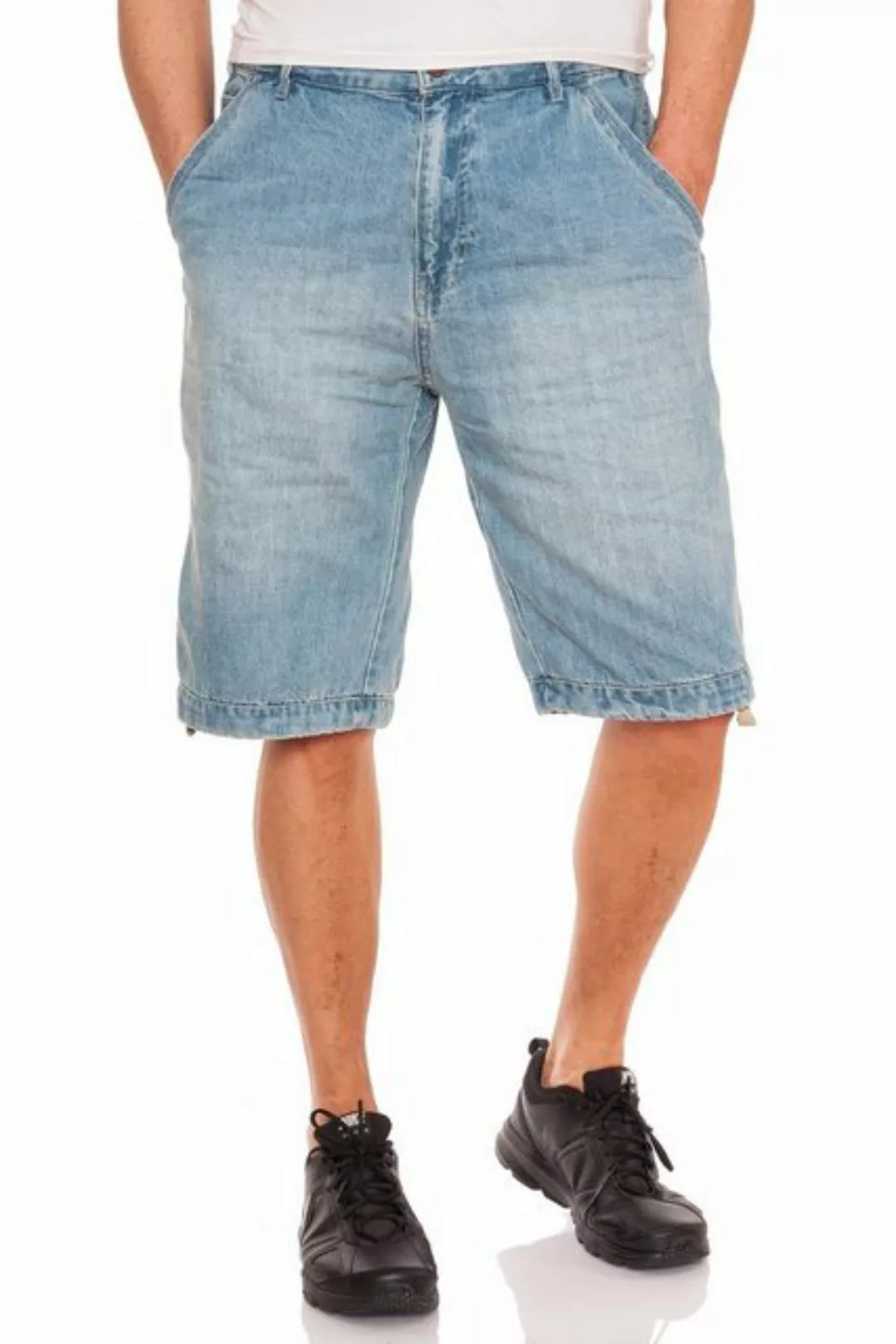 Jet Lag Jeansshorts im Worker Style Washed Denim günstig online kaufen