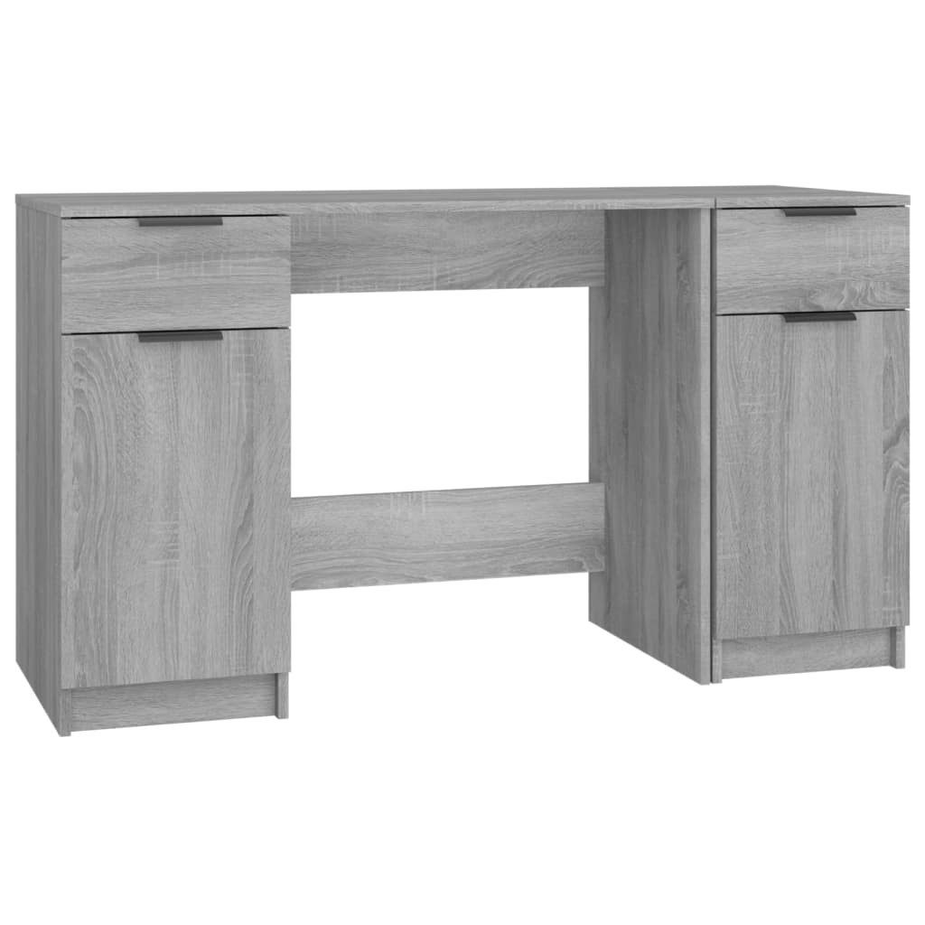 vidaXL Schreibtisch Schreibtisch mit Beistellschrank Grau günstig online kaufen