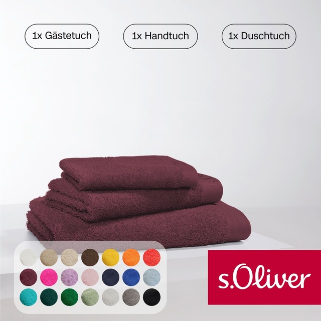 s.Oliver Handtuch Set »s.Oliver, Premium Qualität, 600 gr/m²,«, (Set, 3 St. günstig online kaufen