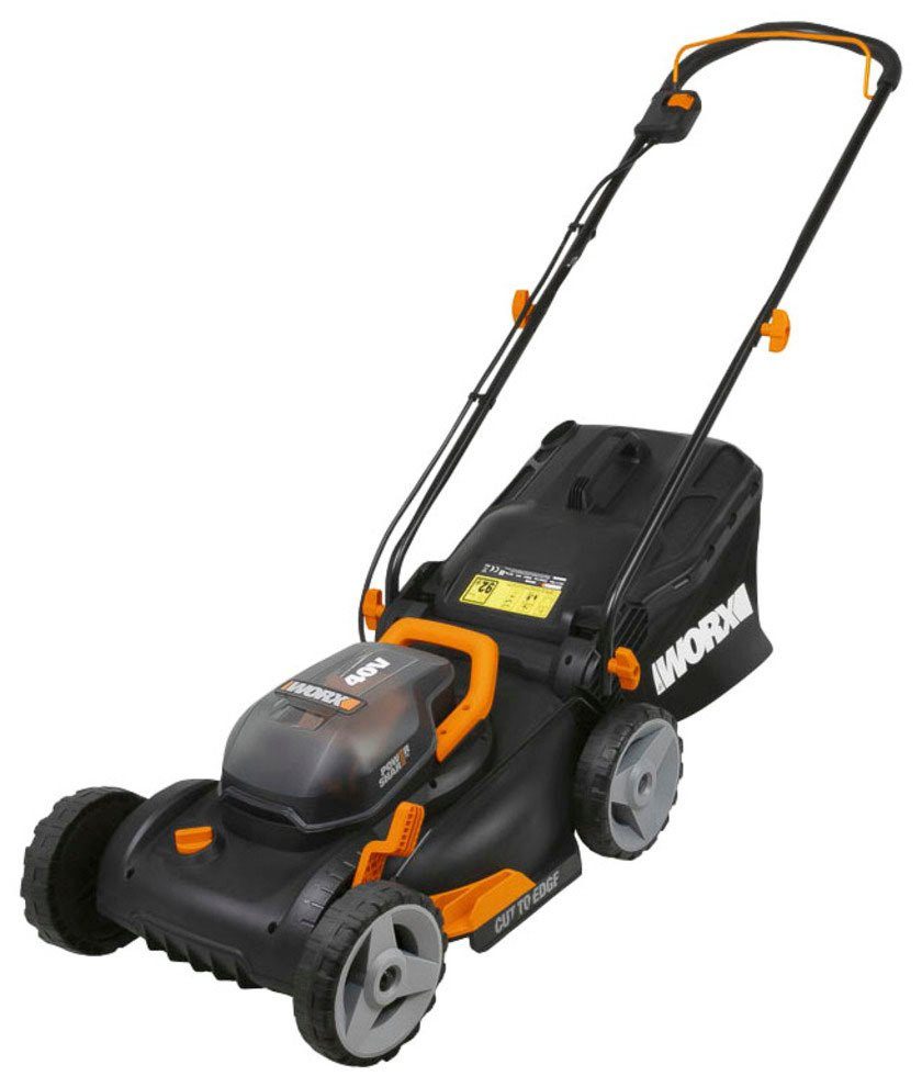 Worx Akkurasenmäher "WG743E", (Set), 40V/ 2x4Ah 500m², 40cm/20-80mm, 45 Lit günstig online kaufen
