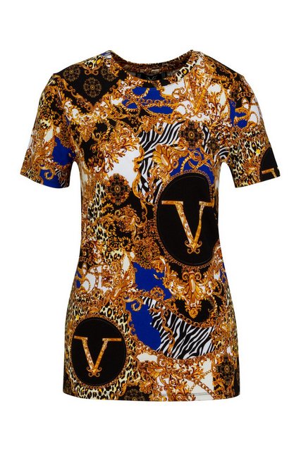 19V69 Italia by Versace T-Shirt BELLA GOLD AOP Luxuriöses Damen Rundhalsshi günstig online kaufen