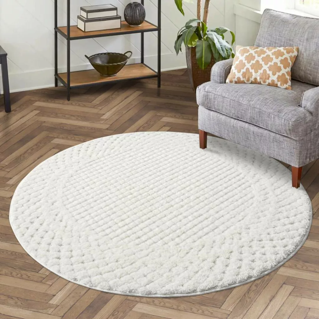 Carpet City Hochflor-Teppich »FOCUS627«, rund, Boho-Teppich, Hochtief-Muste günstig online kaufen