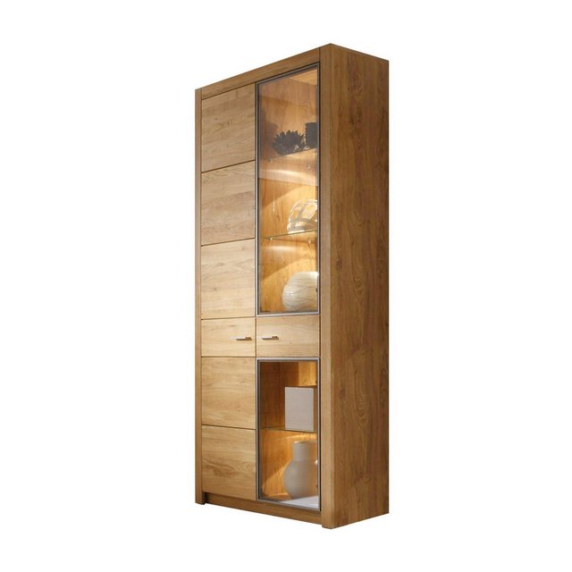 58 aufm Kessel Vitrine Janel 96x200x37 Vitrine Wild Eiche/Asteiche massiv g günstig online kaufen