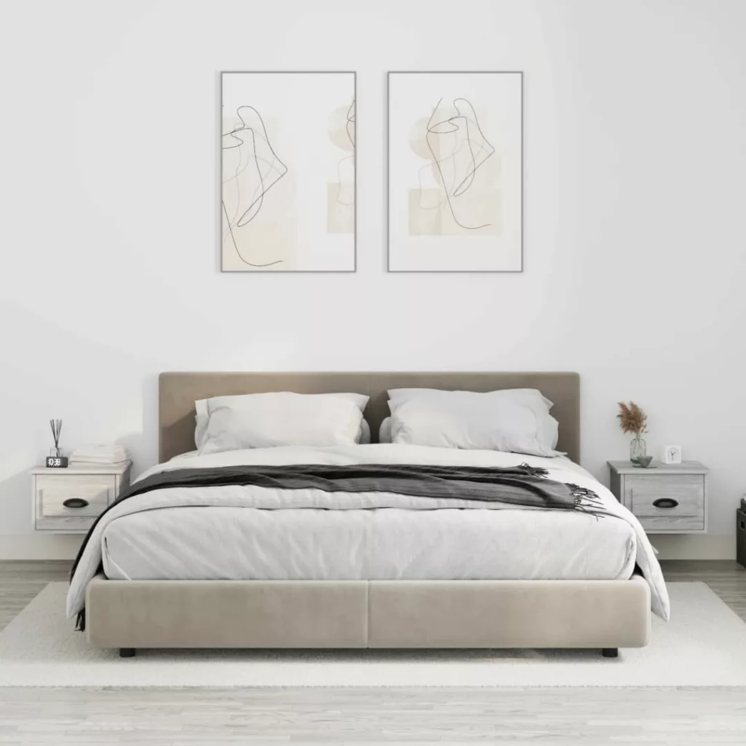 Vidaxl Wand-nachttische 2 Stk. Grau Sonoma 41,5x36x28 Cm günstig online kaufen