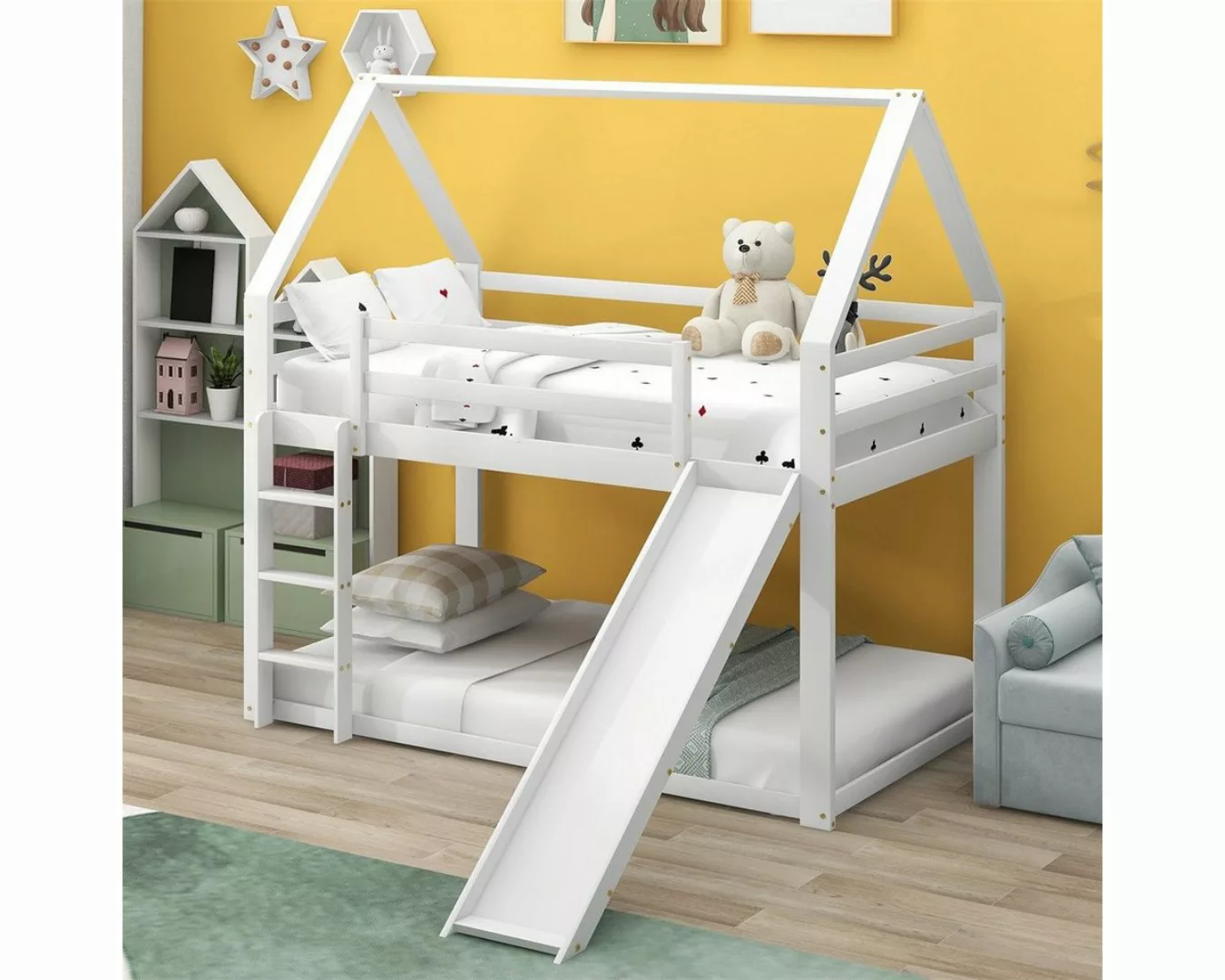 XDeer Kinderbett Doppel-Etagenbett,Hausbett(Weiß,90x200cm)Kinderbett,aus, m günstig online kaufen