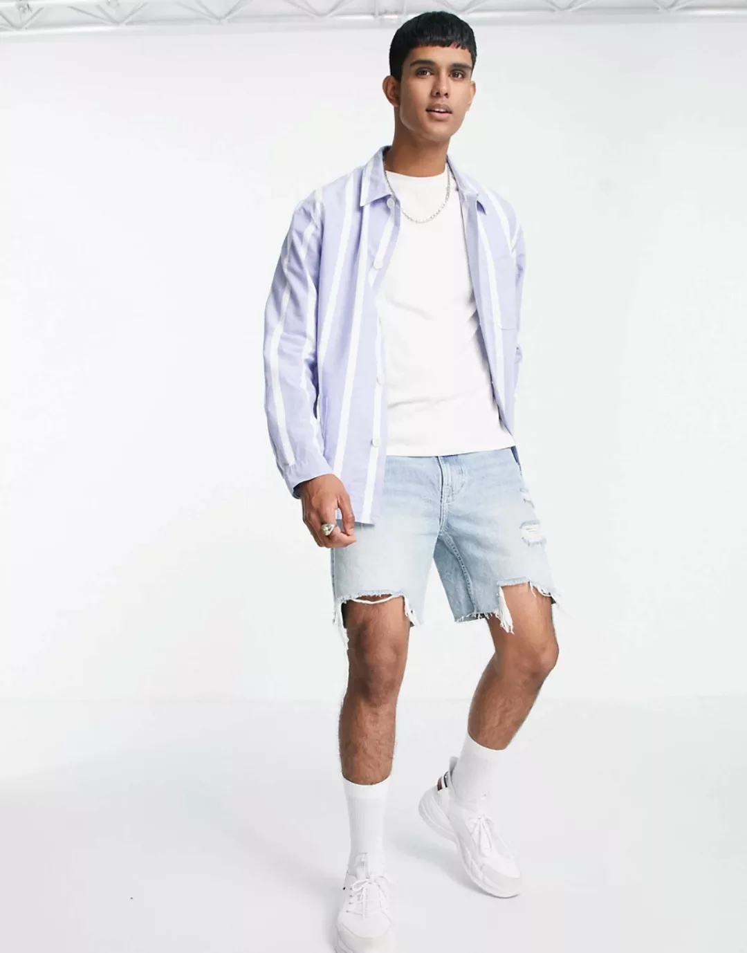 Polo Ralph Lauren – Oberhemd in Blau mit auffälligem Streifenmuster und auf günstig online kaufen