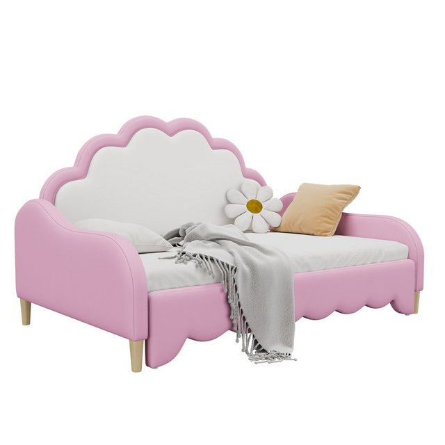 Flieks Polsterbett, LED Schlafsofa Sofabett Doppelbett 140x200cm/140x100cm günstig online kaufen