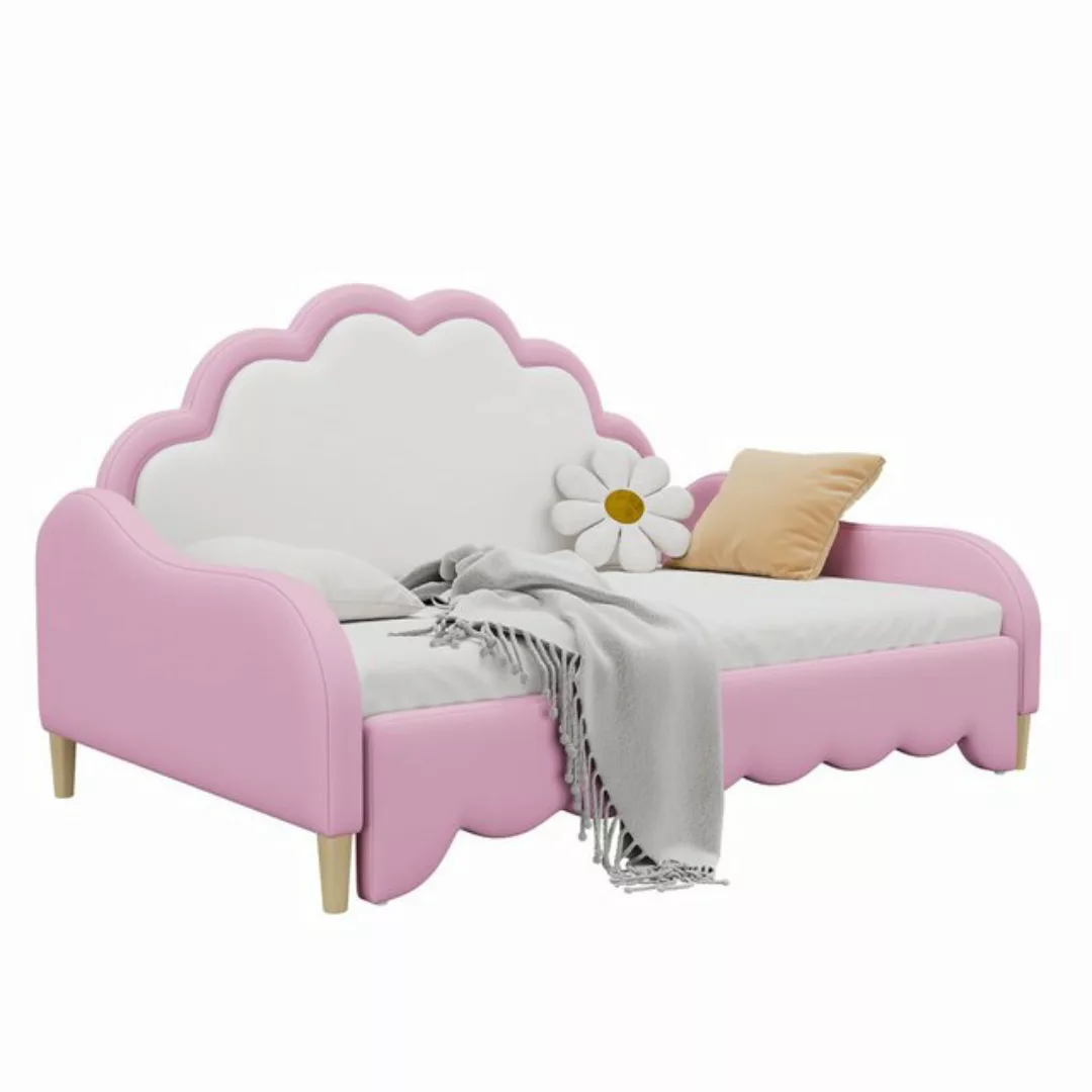 Flieks Polsterbett, LED Schlafsofa Sofabett Doppelbett 140x200cm/140x100cm günstig online kaufen