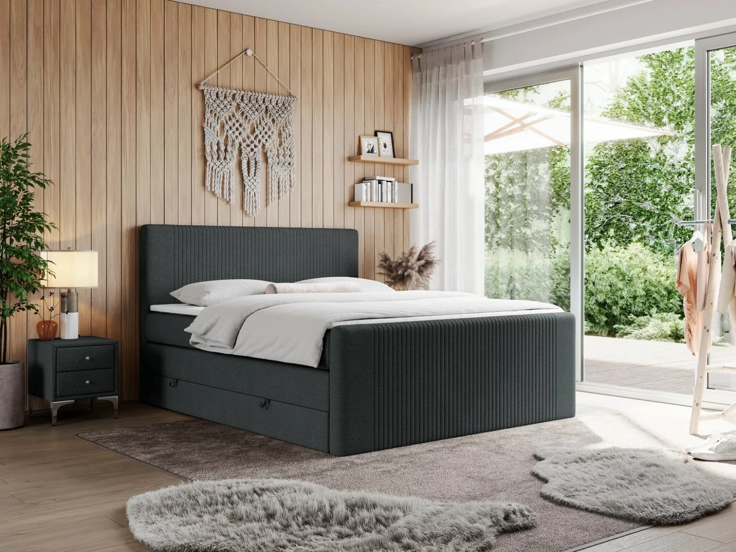 MKS MÖBEL Boxspringbett KING DOREN (Topper T25, Doppelbett, Bonellfedern), günstig online kaufen