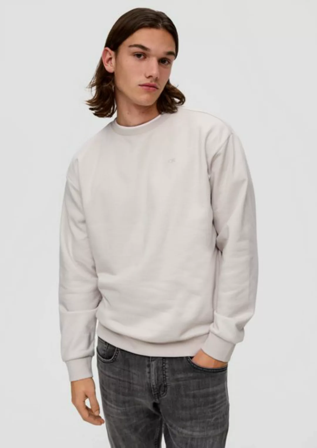 QS Sweatshirt Sweatshirt aus Baumwollmix Label-Patch, Logo günstig online kaufen