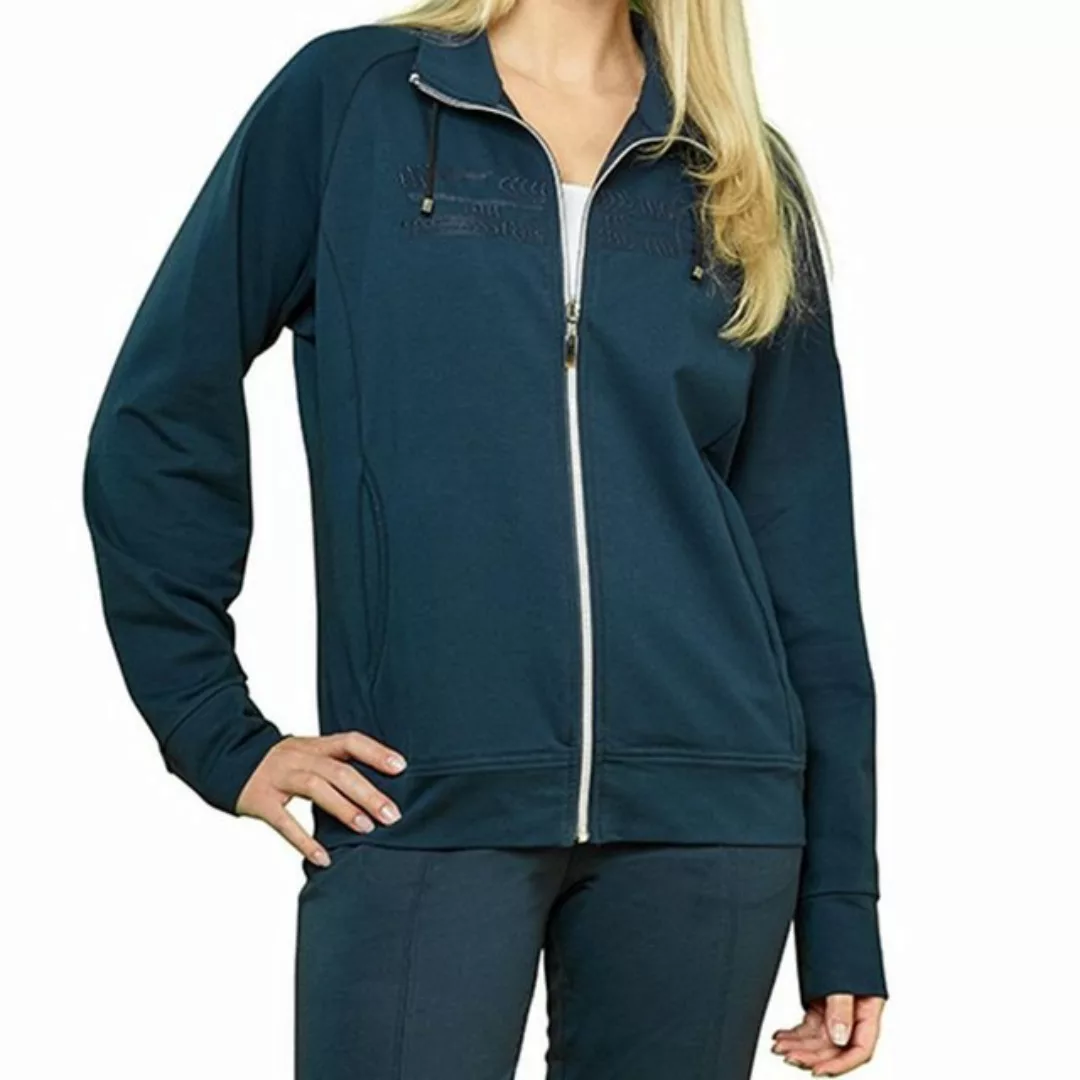 Authentic Klein Sweatjacke Sportive Damen Baumwoll-Mix Jacke mit Ziersticke günstig online kaufen