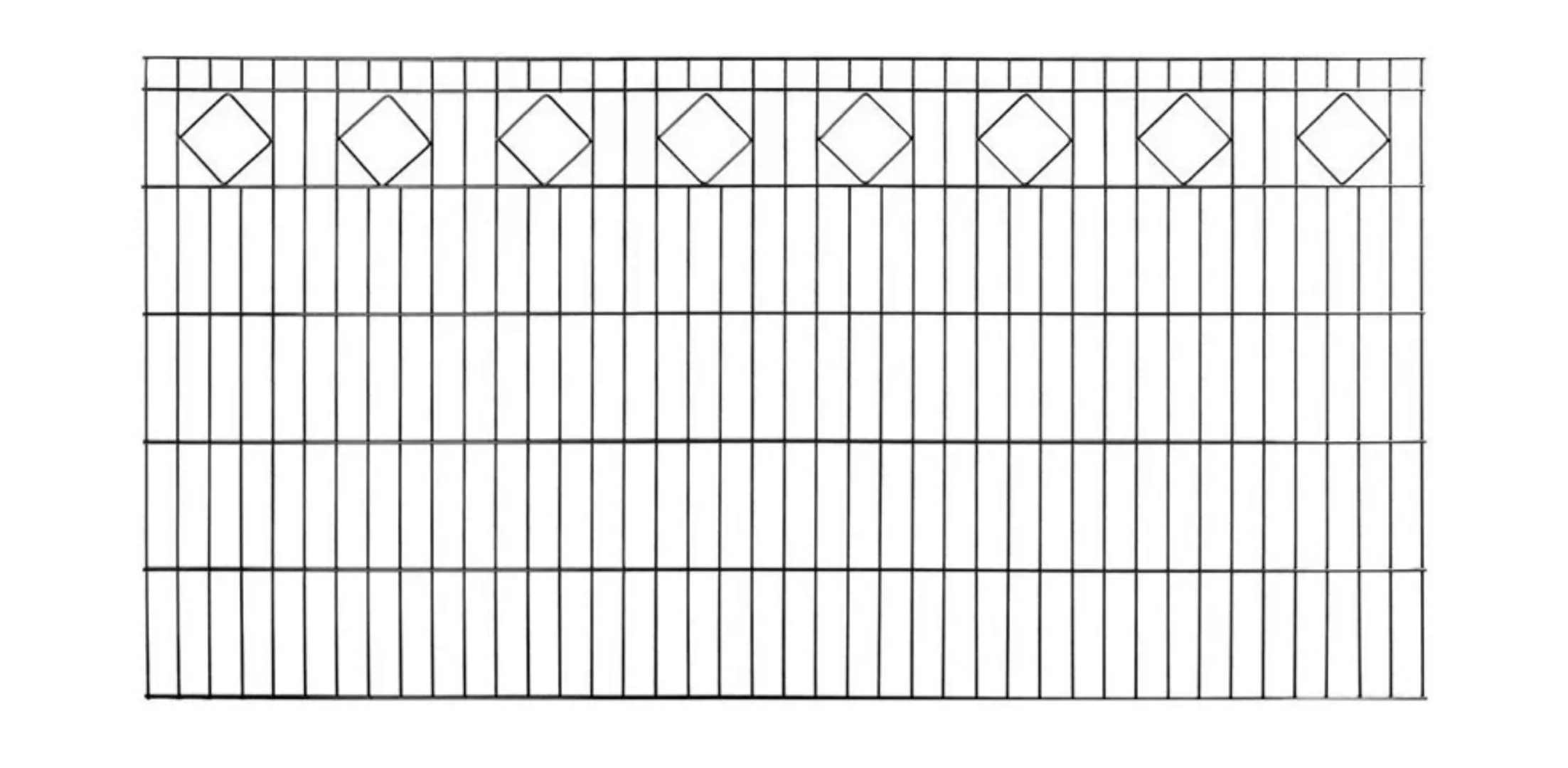 KRAUS Doppelstabmattenzaun "Schmuckmatte-60x40", anthrazit, 100 cm hoch, 10 günstig online kaufen