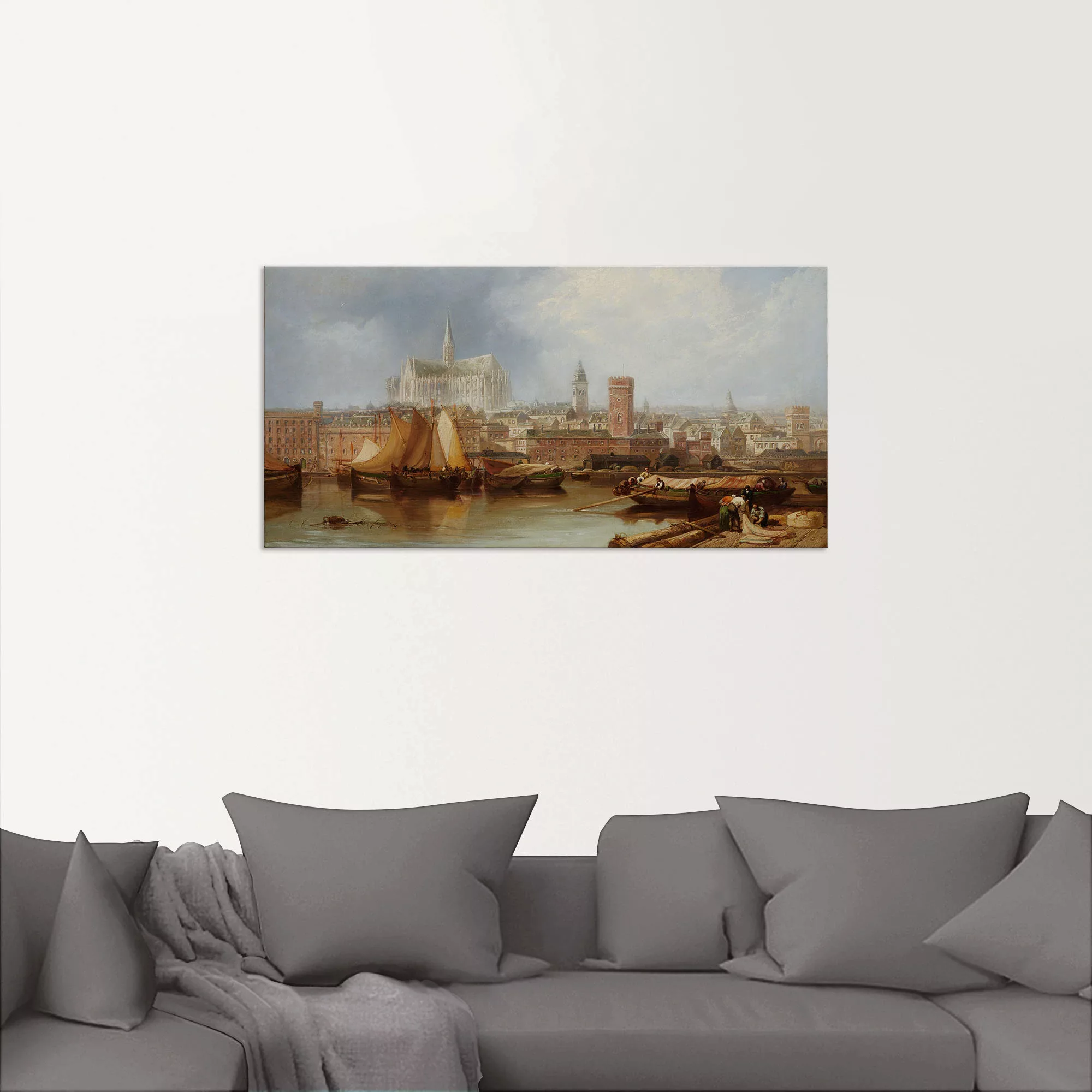 Artland Wandbild "Ansicht von Köln, unvollendeter Dom", Bilder von Booten & günstig online kaufen