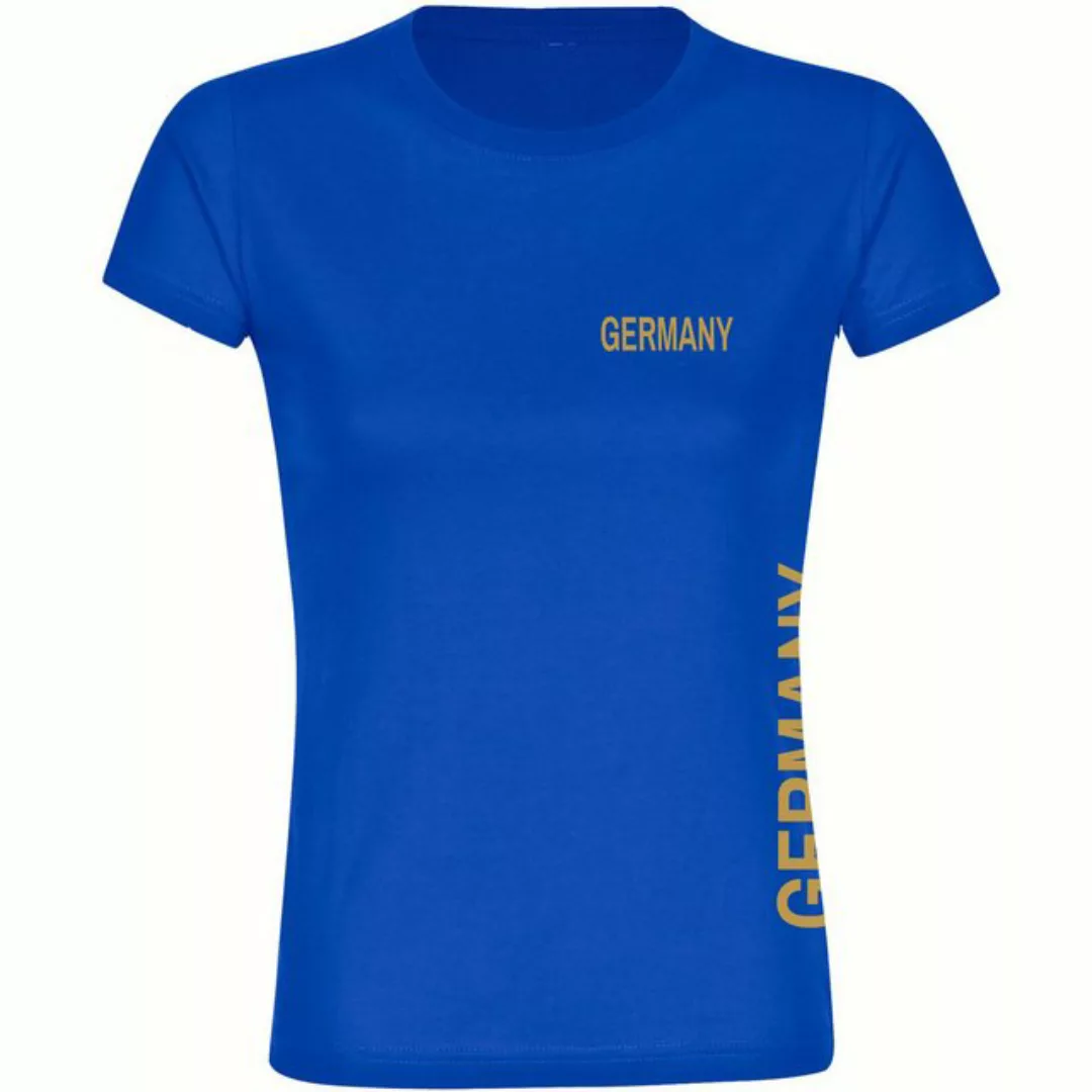 multifanshop T-Shirt Damen Germany - Brust & Seite Gold - Frauen günstig online kaufen