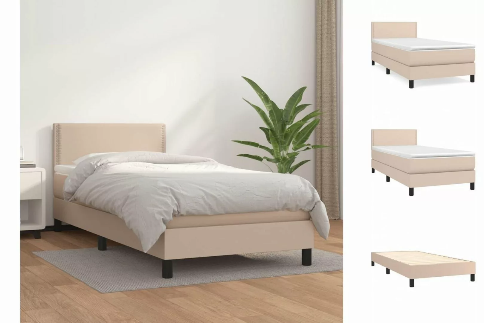 Vidaxl Boxspringbett Mit Matratze Cappuccino-braun 80x200cm Kunstleder günstig online kaufen