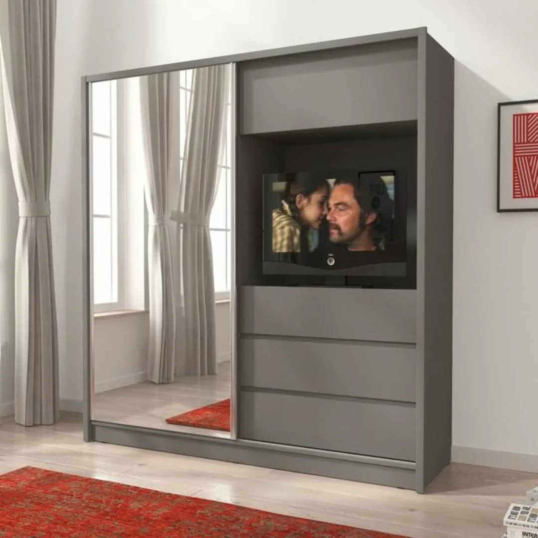 Baidani Kleiderschrank Schrank Cosmo mit TV Vorrichtung günstig online kaufen