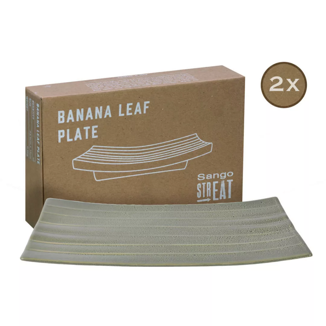 CreaTable Servierset Streat Banana Leaf grün Steinzeug günstig online kaufen