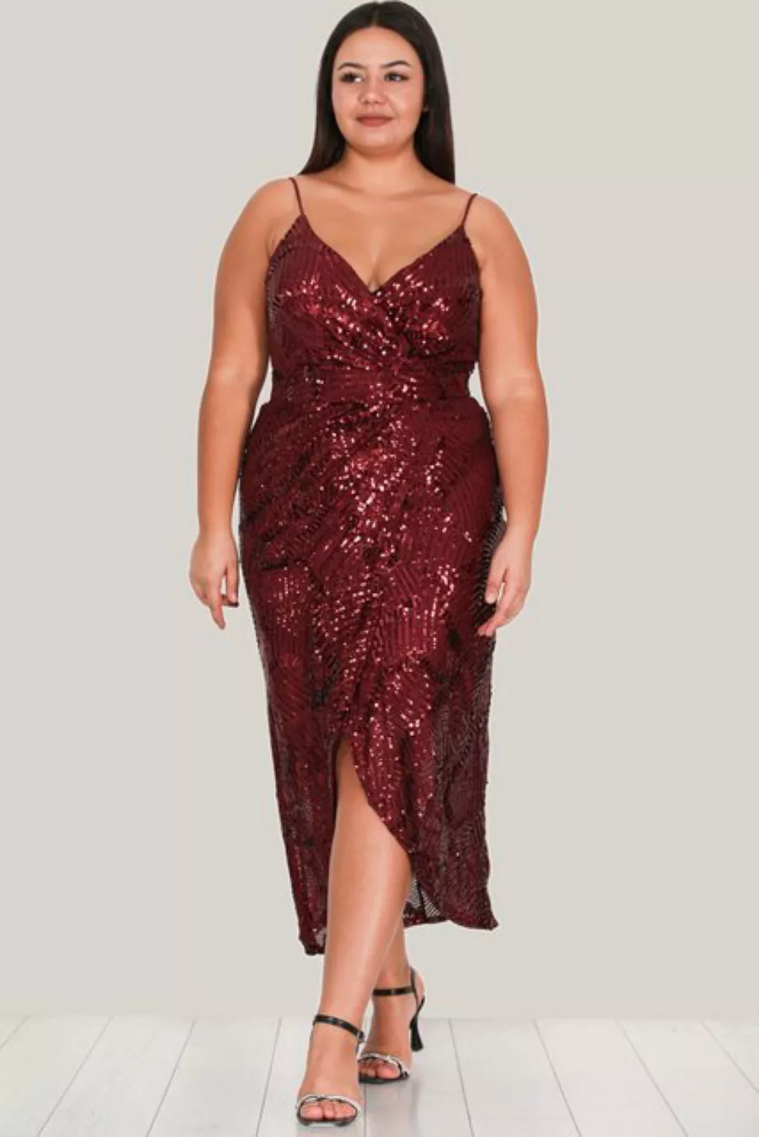 Modabout Abendkleid Damen Abendkleid Midikleid für große Größen - NELB0553D günstig online kaufen