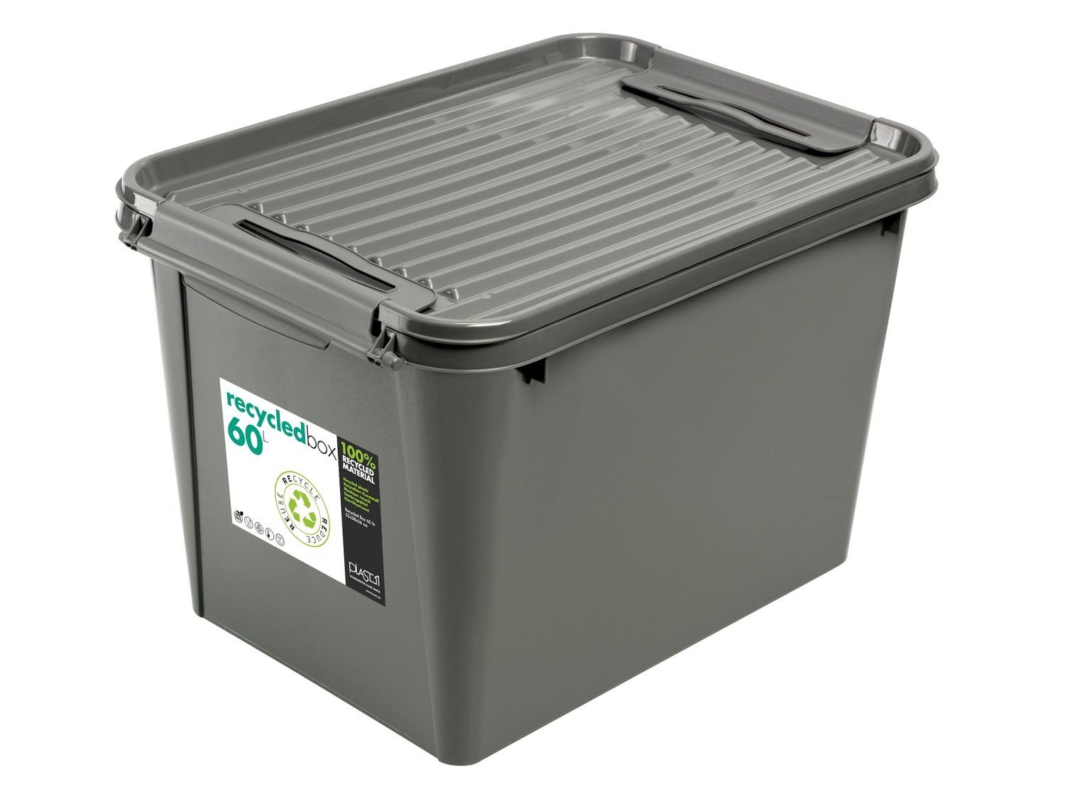 PLAST1 Aufbewahrungsbox Aufbewahrungsbox Recycled Deckel 60L günstig online kaufen