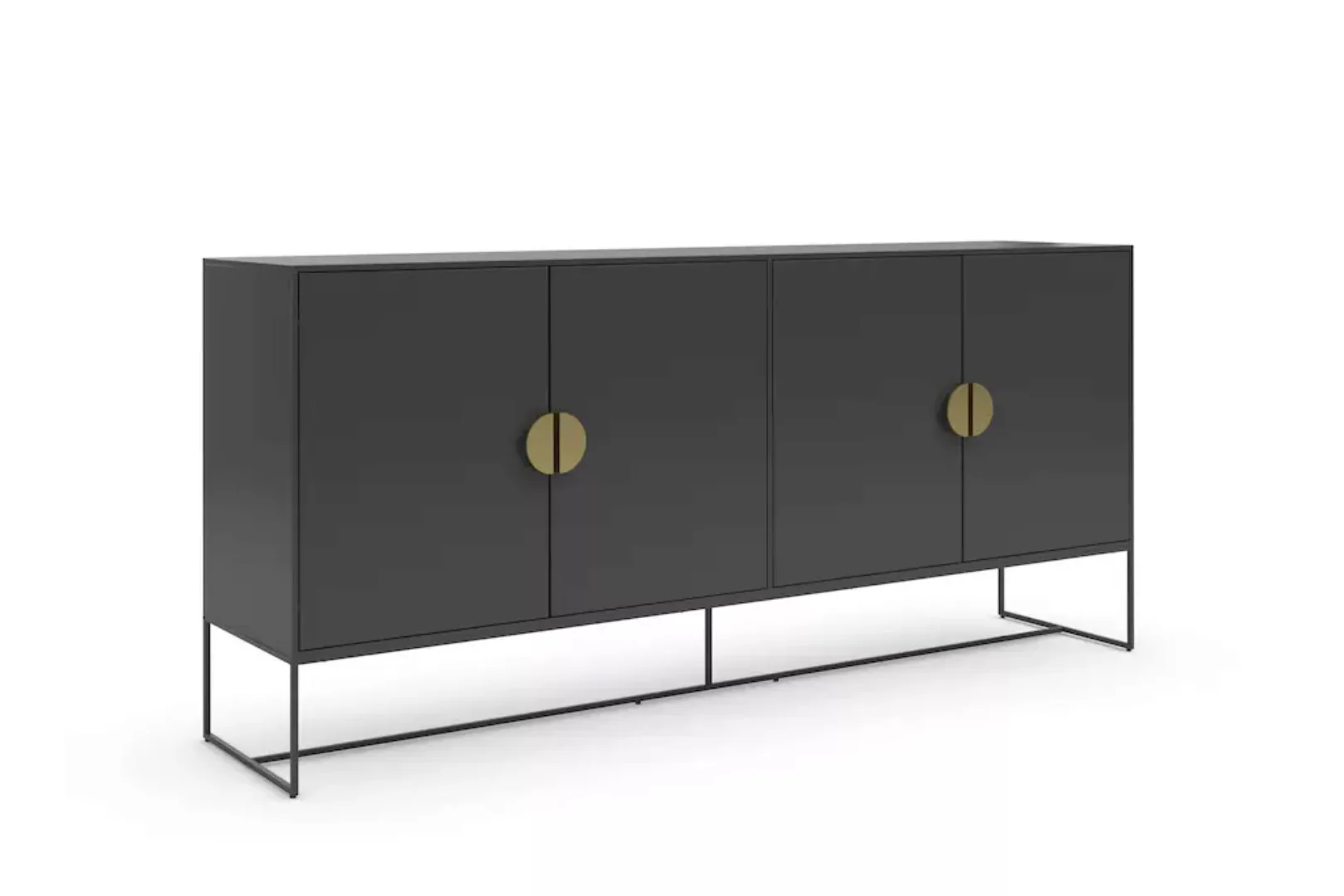 Places of Style Sideboard "Abito", mit Drehtüren, goldene Griffe und 2 Einl günstig online kaufen