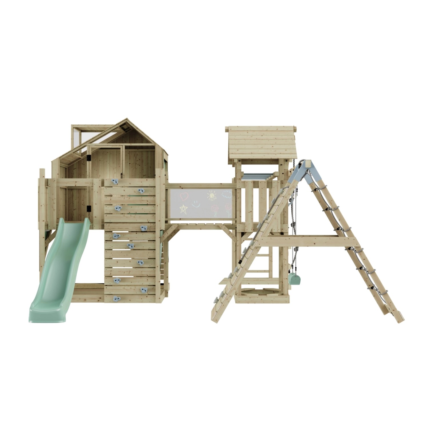 OutdoorToys Spielturm Bo mit Kinderschaukel Mintgrün günstig online kaufen