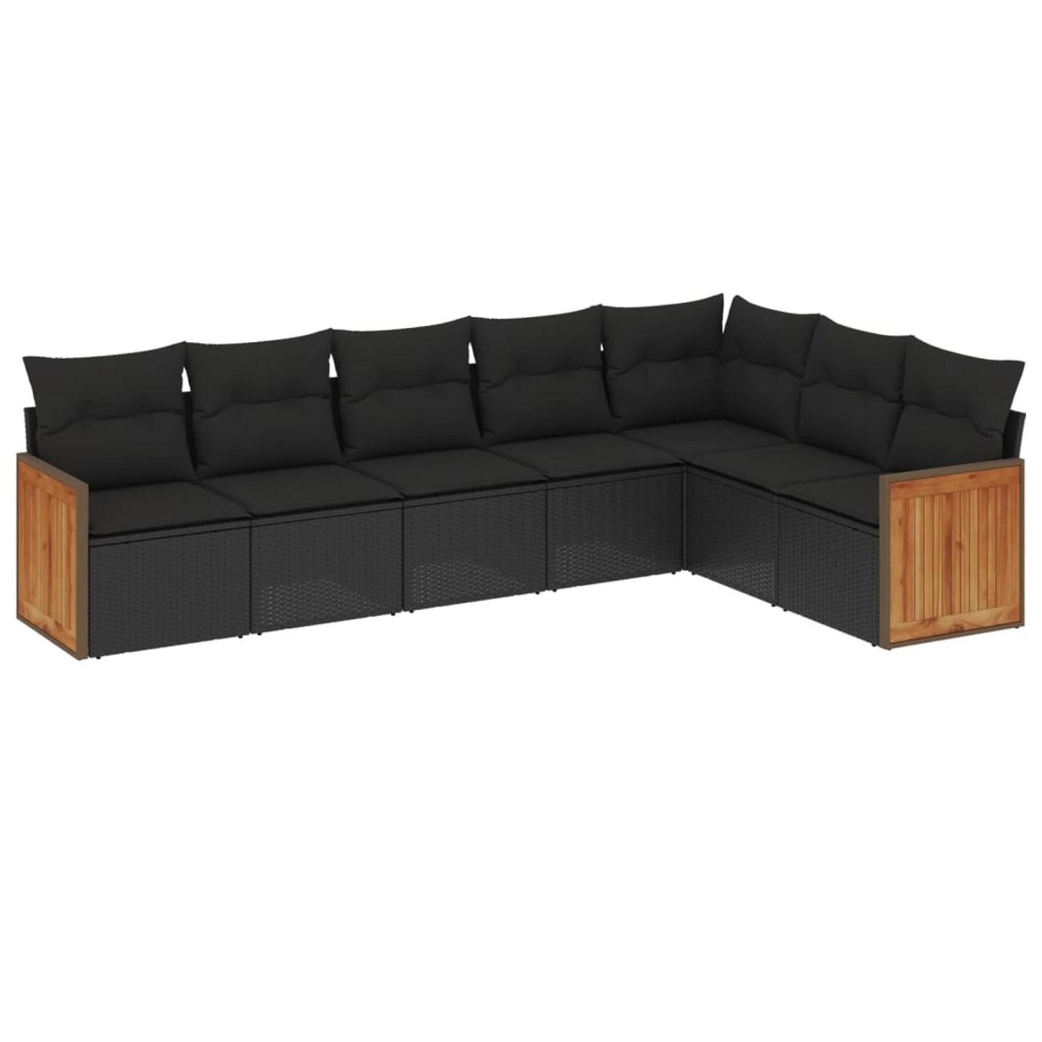 vidaXL 7-tlg Garten-Sofagarnitur mit Kissen Schwarz Poly Rattan Modell 264 günstig online kaufen