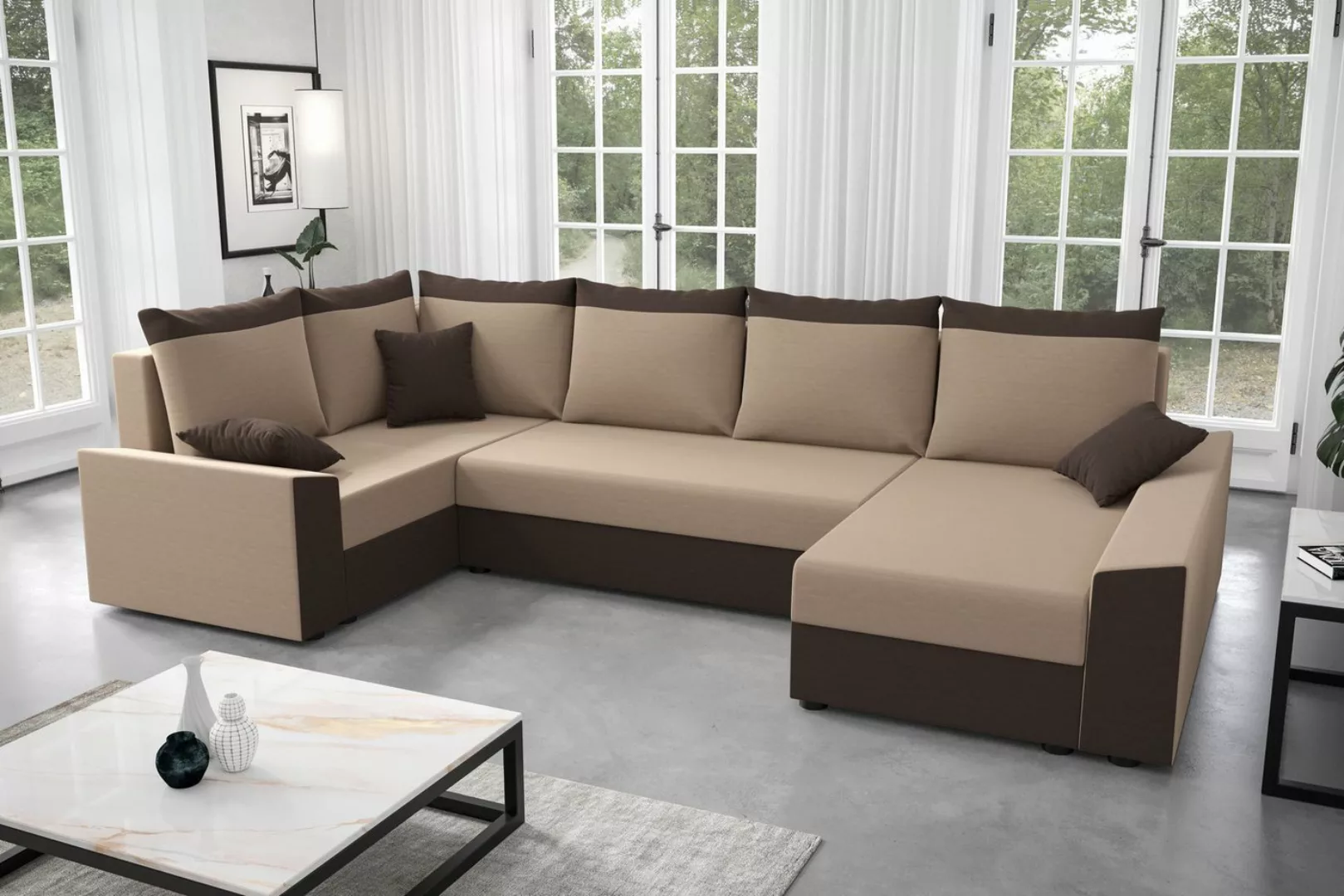 ALTDECOR Wohnlandschaft PAULI-LONG, Couch mit Schlaffunktion, Wohnzimmer - günstig online kaufen