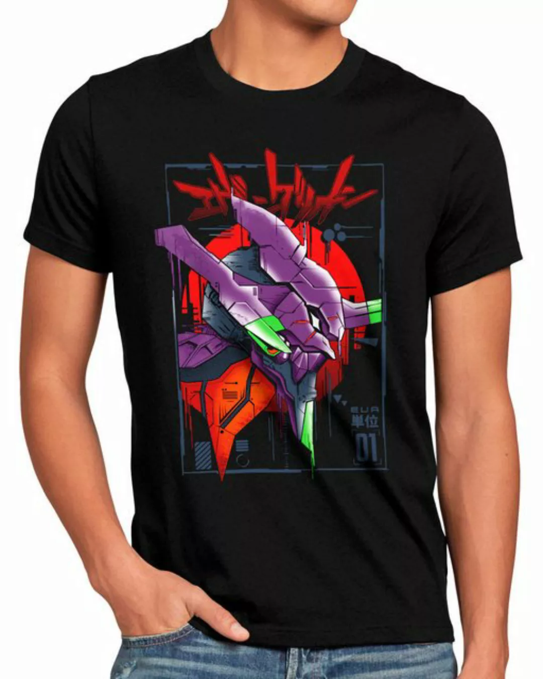 style3 T-Shirt Herren T-Shirt Evangelion 01 neon genesis anime manga günstig online kaufen