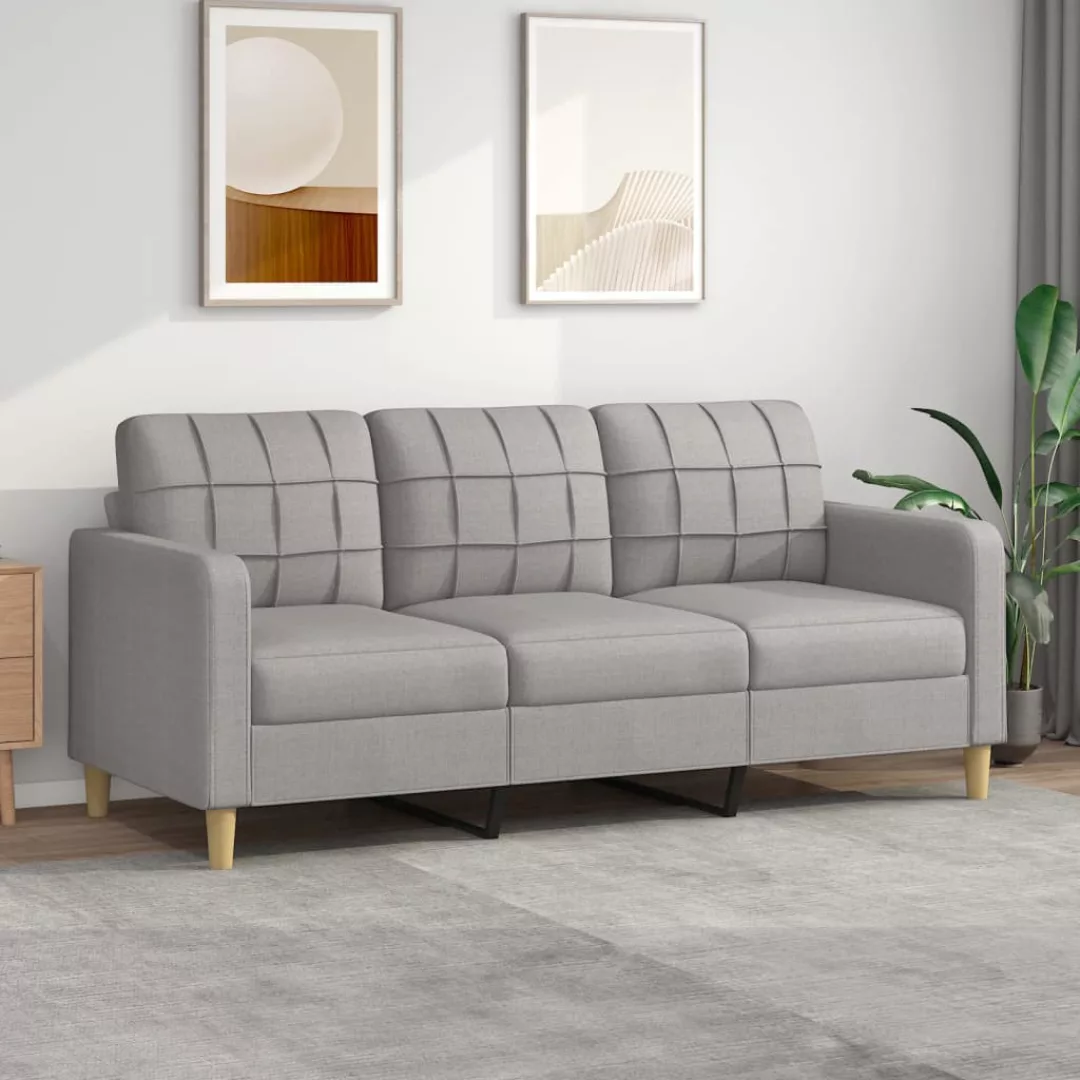 Vidaxl 3-sitzer-sofa Hellgrau 180 Cm Stoff günstig online kaufen