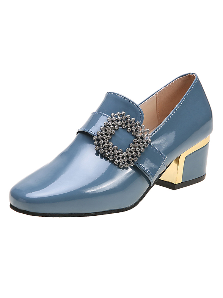 Damen Einfarbig Slip On Loafer Schuhe Elegante Stilvolle Strassschuhe mit k günstig online kaufen