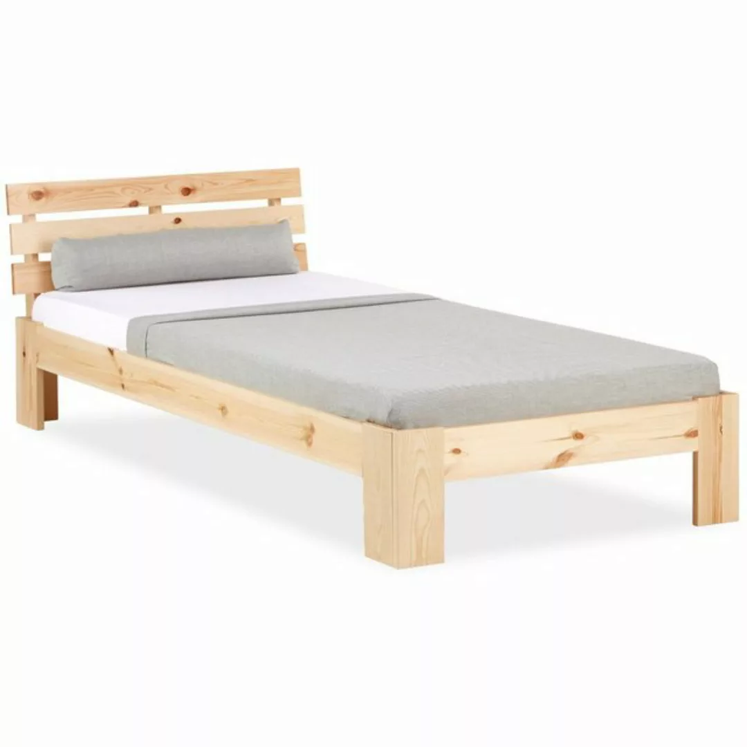 Homestyle4u Holzbett Doppelbett mit Lattenrost 90/120/140/160/180 x 200 Wei günstig online kaufen