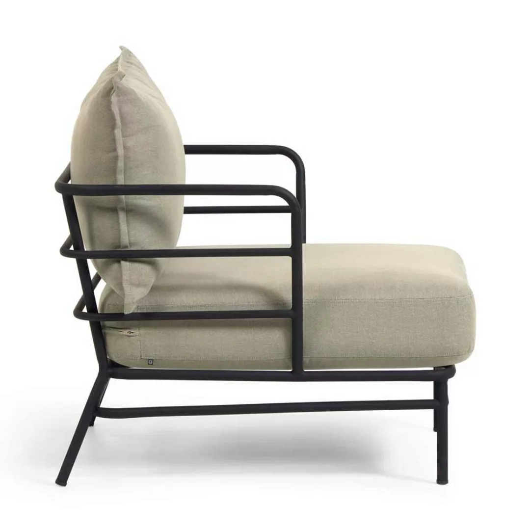 Sessel für überdachte Terrasse Beige und Schwarz (2er Set) günstig online kaufen