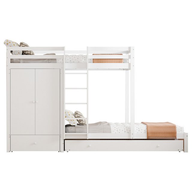 HAUSS SPLOE Etagenbett 90x200 mit Ausziehbett, Kleiderschrank, Schublade un günstig online kaufen