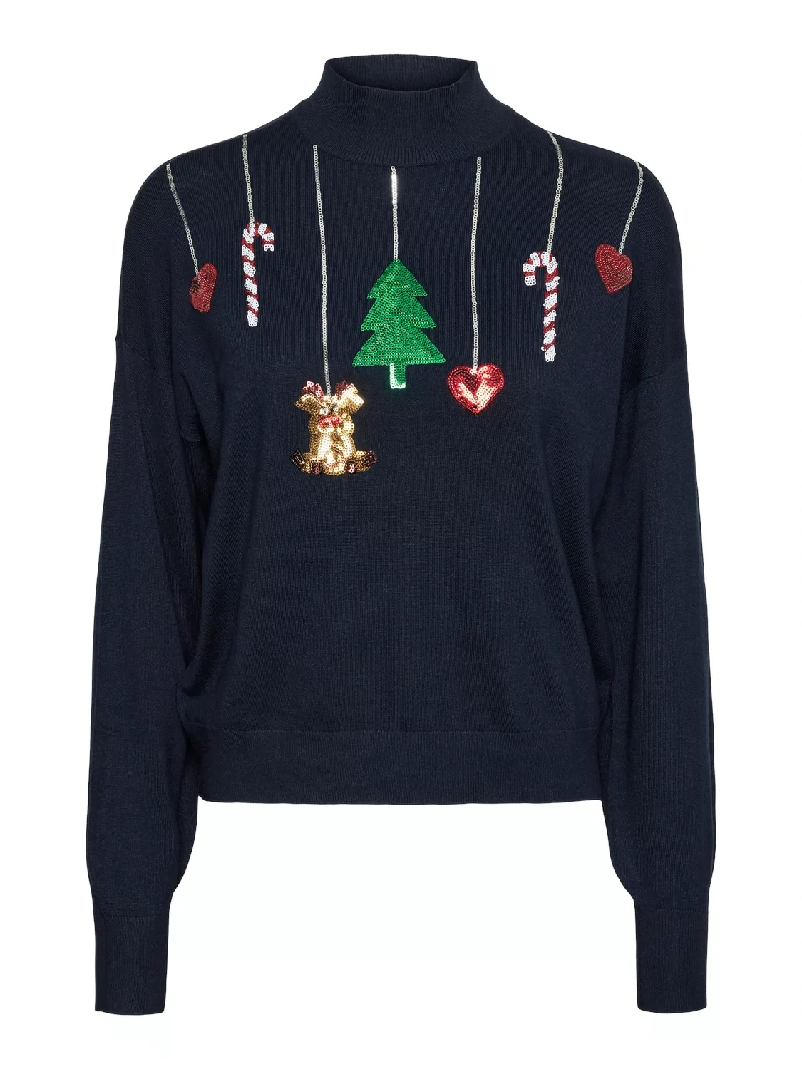 Vero Moda Weihnachtspullover "VMQUEENGUARD LS HIGHNCK BLOUSE REP XMAS" günstig online kaufen