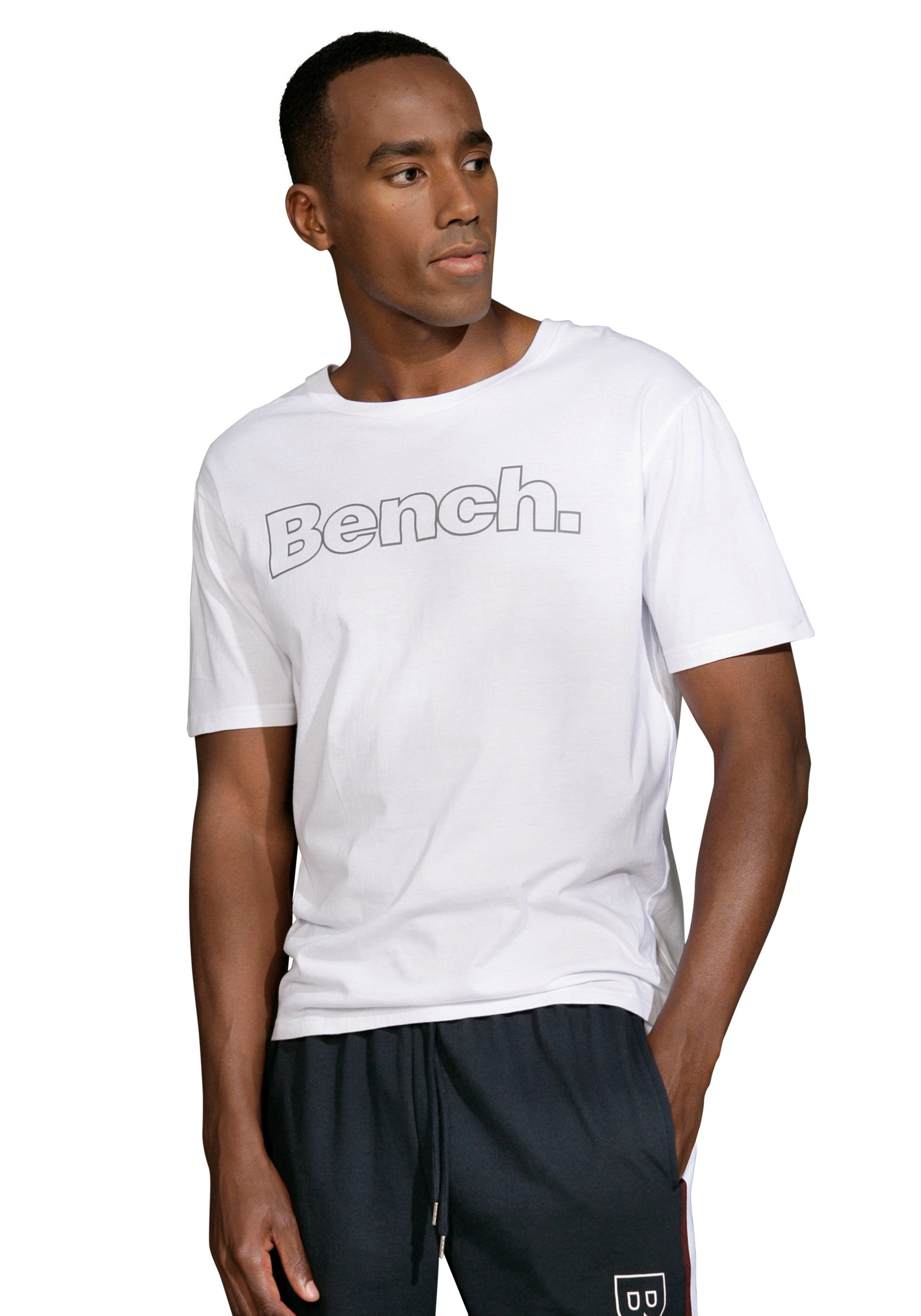 Bench. Loungewear T-Shirt, (2 tlg.), Shirt mit Logoprint, Basicshirt mit Ru günstig online kaufen