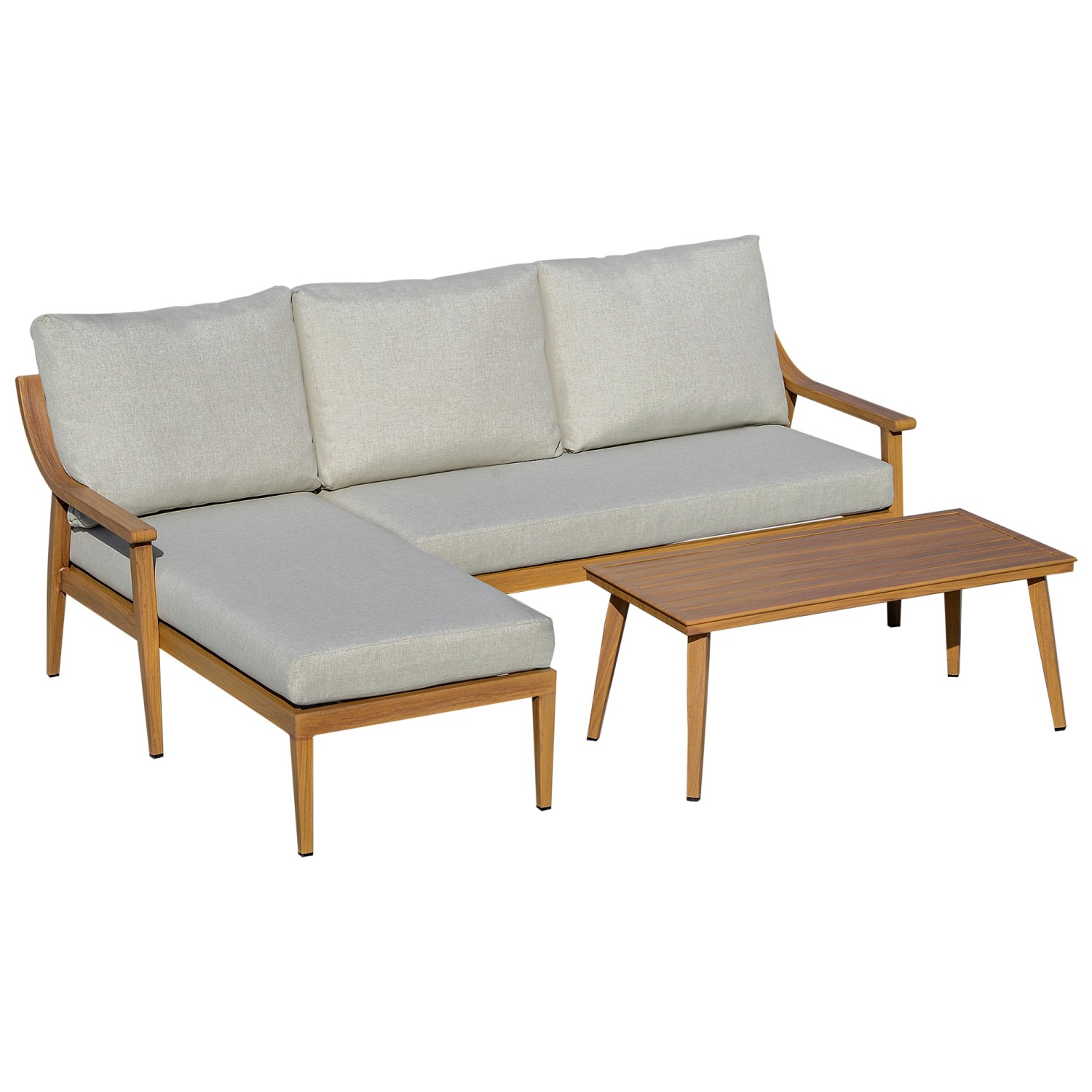 Outsunny Loungeset khaki Aluminium B/H/T: ca. 138x72x75 cm günstig online kaufen